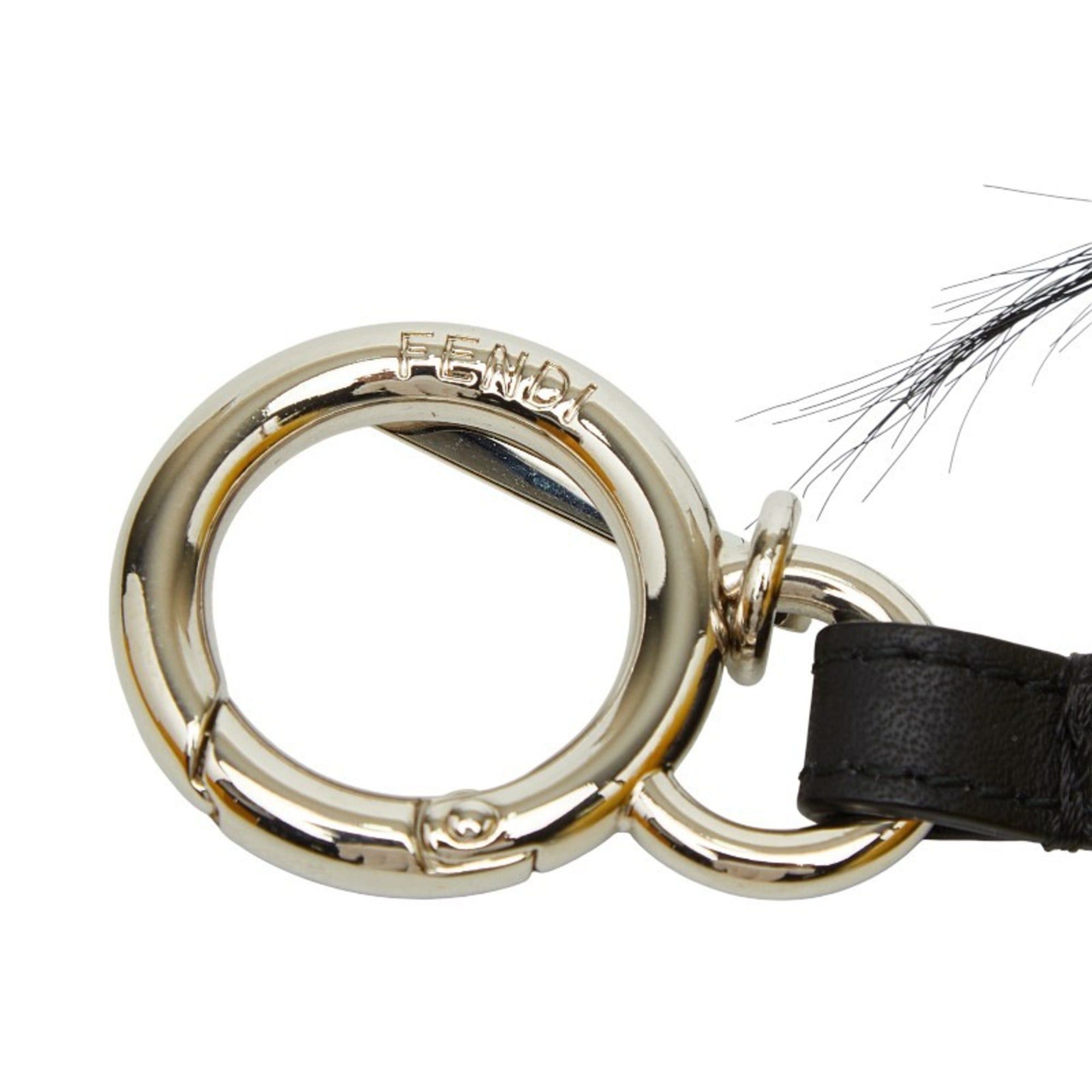 Fendi Fendi Monster Bag Charm Keychain Yellow Black Fur Leather Women's FENDI Size ONE SIZE - 3 Thumbnail