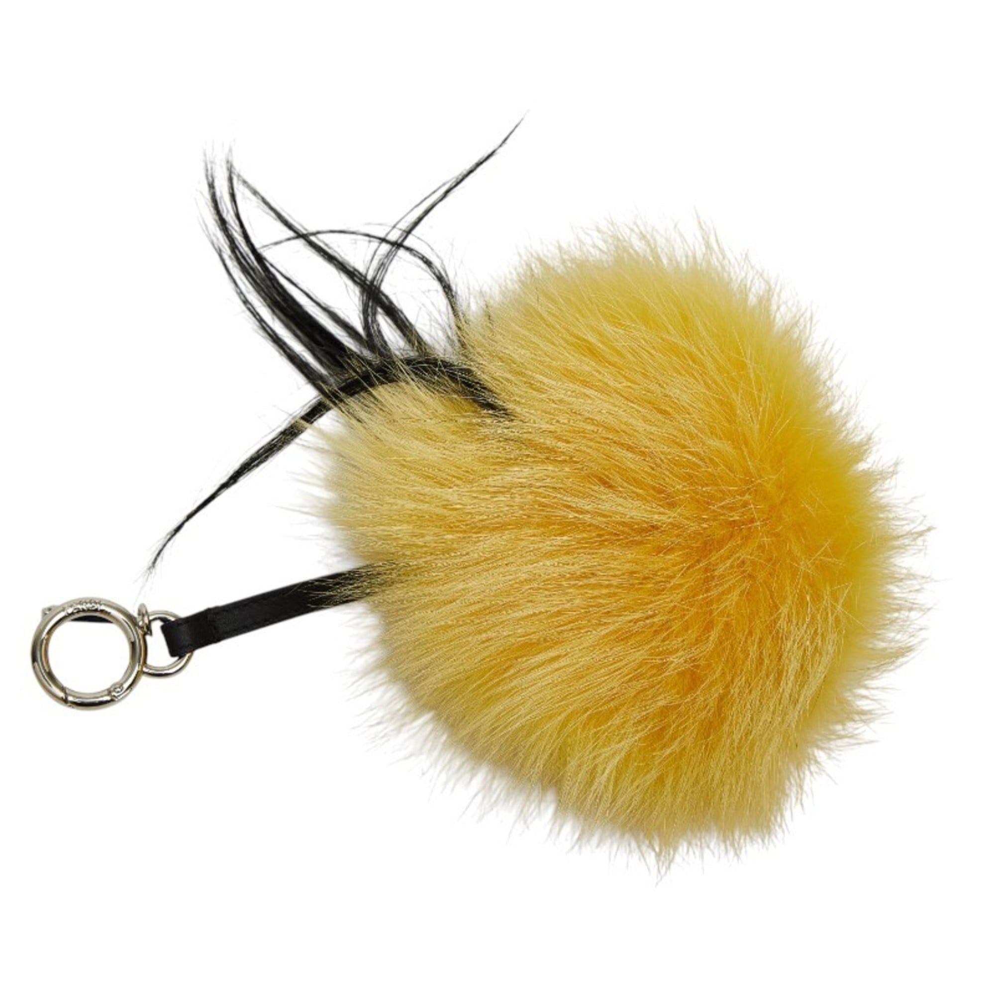 Fendi Fendi Monster Bag Charm Keychain Yellow Black Fur Leather Women's FENDI Size ONE SIZE - 2 Thumbnail