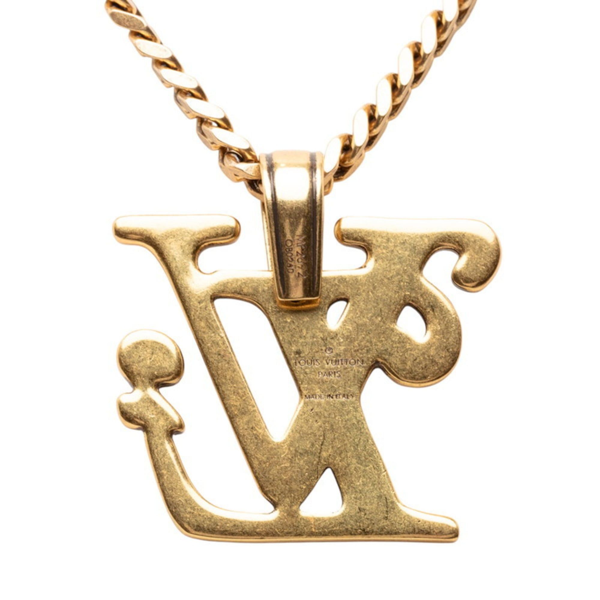 Louis Vuitton Louis Vuitton x NIGO Collier Squared LV Chain Pendant Necklace, Gold Plated, Men's Size ONE SIZE - 2 Thumbnail