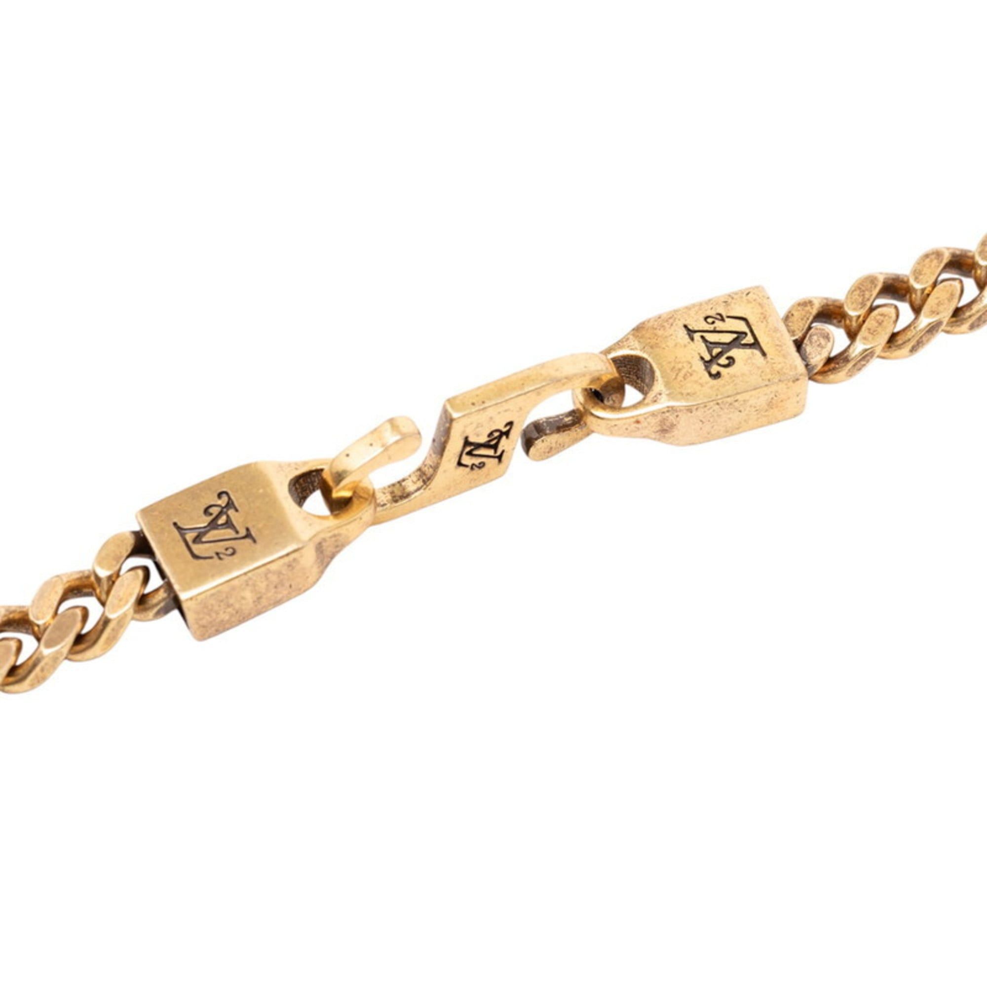 Louis Vuitton Louis Vuitton x NIGO Collier Squared LV Chain Pendant Necklace, Gold Plated, Men's Size ONE SIZE - 6 Thumbnail