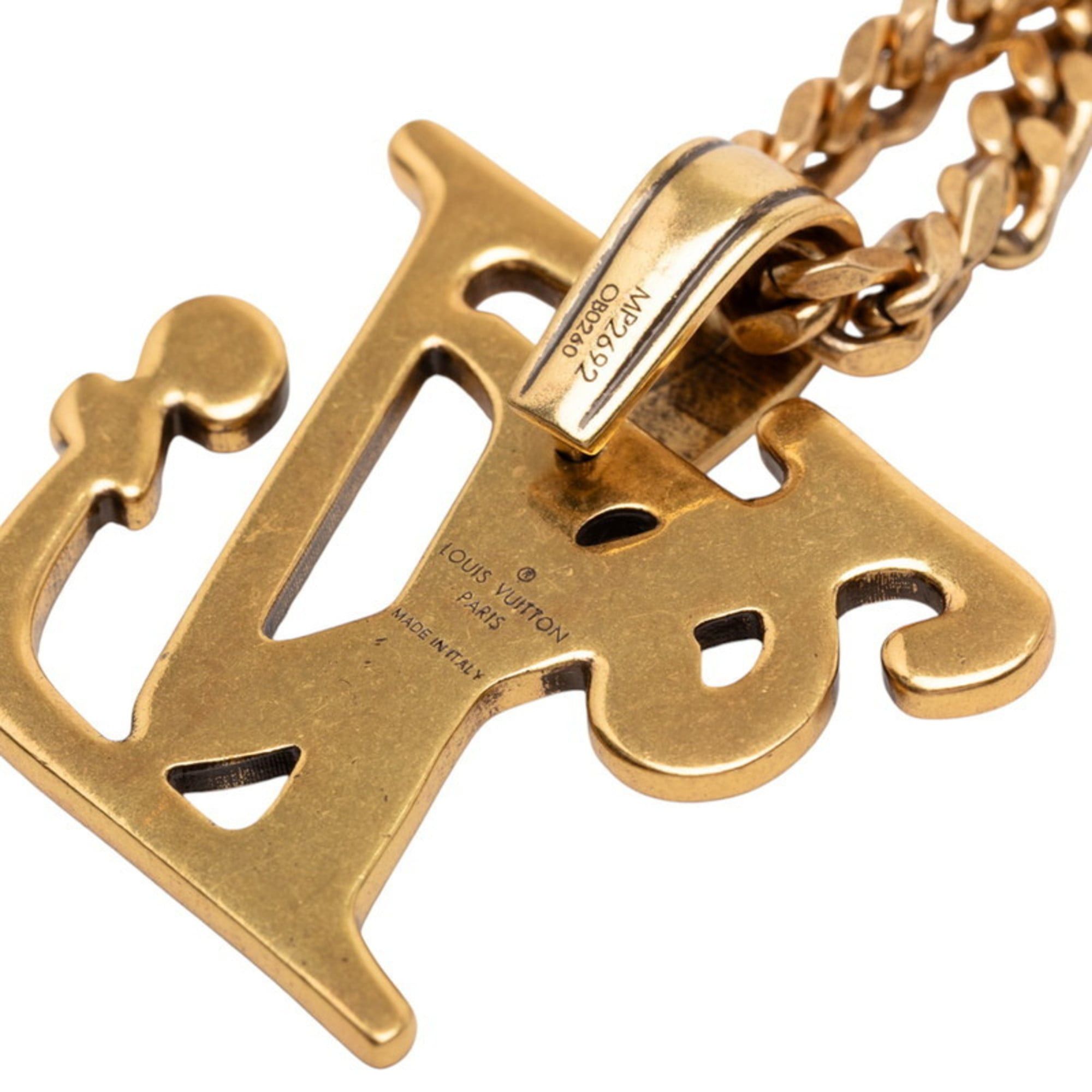 Louis Vuitton Louis Vuitton x NIGO Collier Squared LV Chain Pendant Necklace, Gold Plated, Men's Size ONE SIZE - 5 Thumbnail