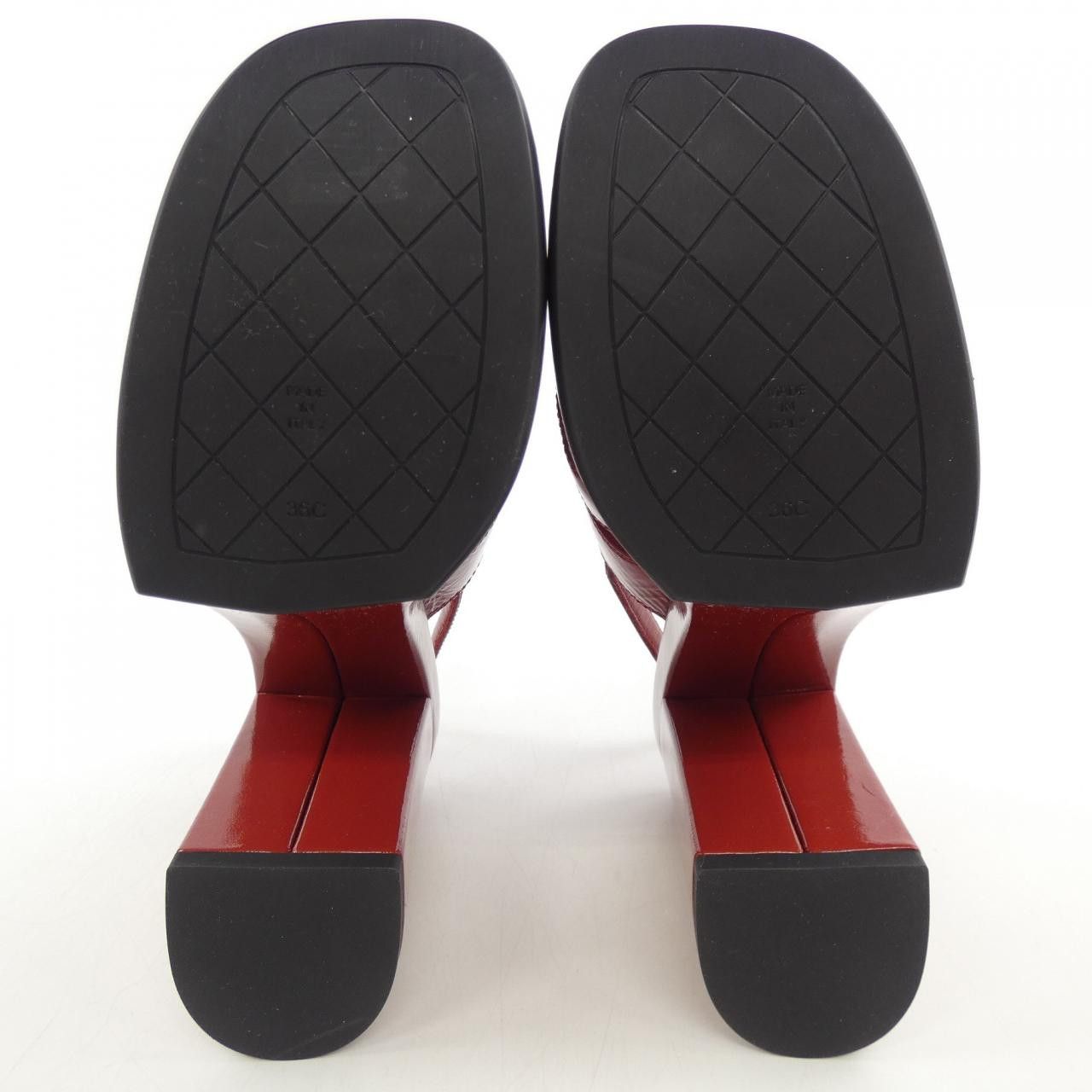 Chanel Chanel Chanel G45016B13070 Crumpled Patent Lambskin Sandals Leather Shoes G45016B13070 DUTY FREE for USA Size ONE SIZE - 4 Thumbnail