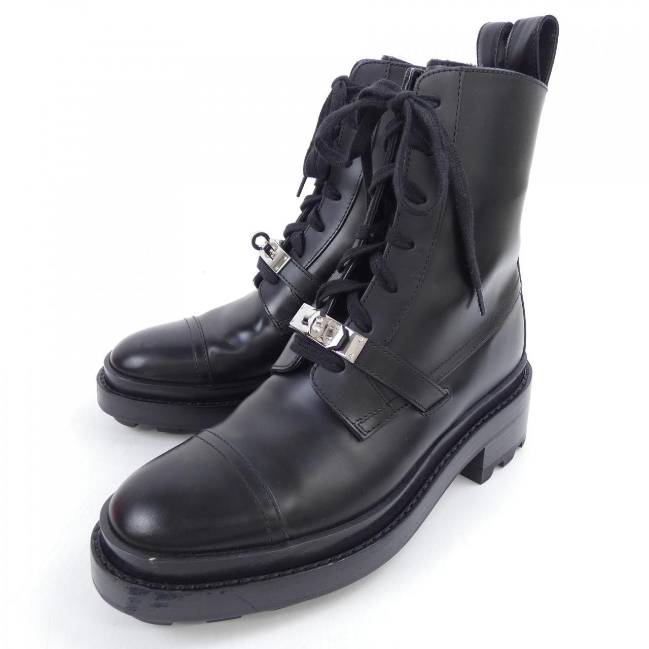 Hermes Hermes Hermes Funk Kelly Buckle Vau Glace Boots 35 Leather Shoes DUTY FREE for USA Size ONE SIZE - 3 Thumbnail