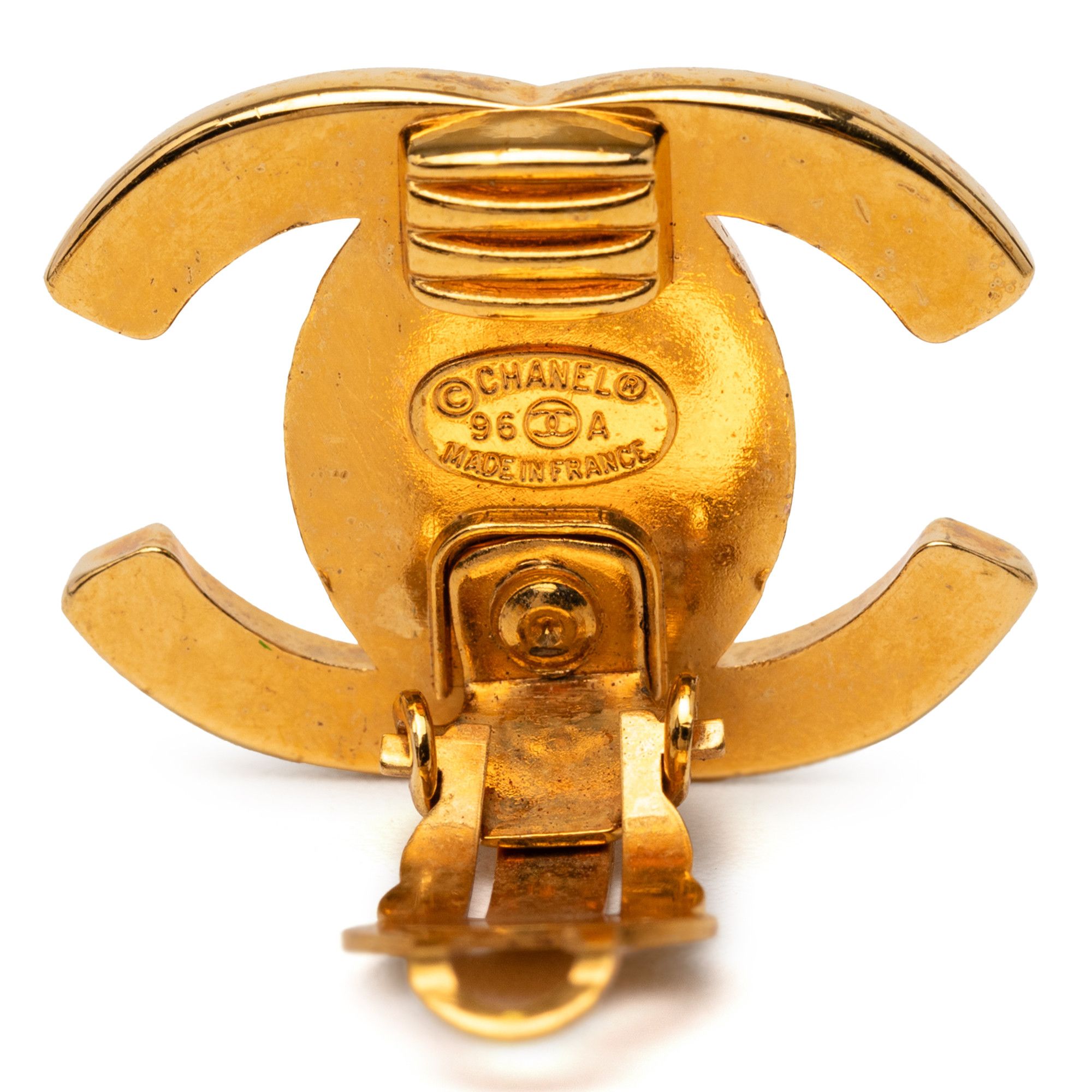Chanel Chanel Gold Plated CC Turn Lock Clip on Earrings Size ONE SIZE - 3 Thumbnail