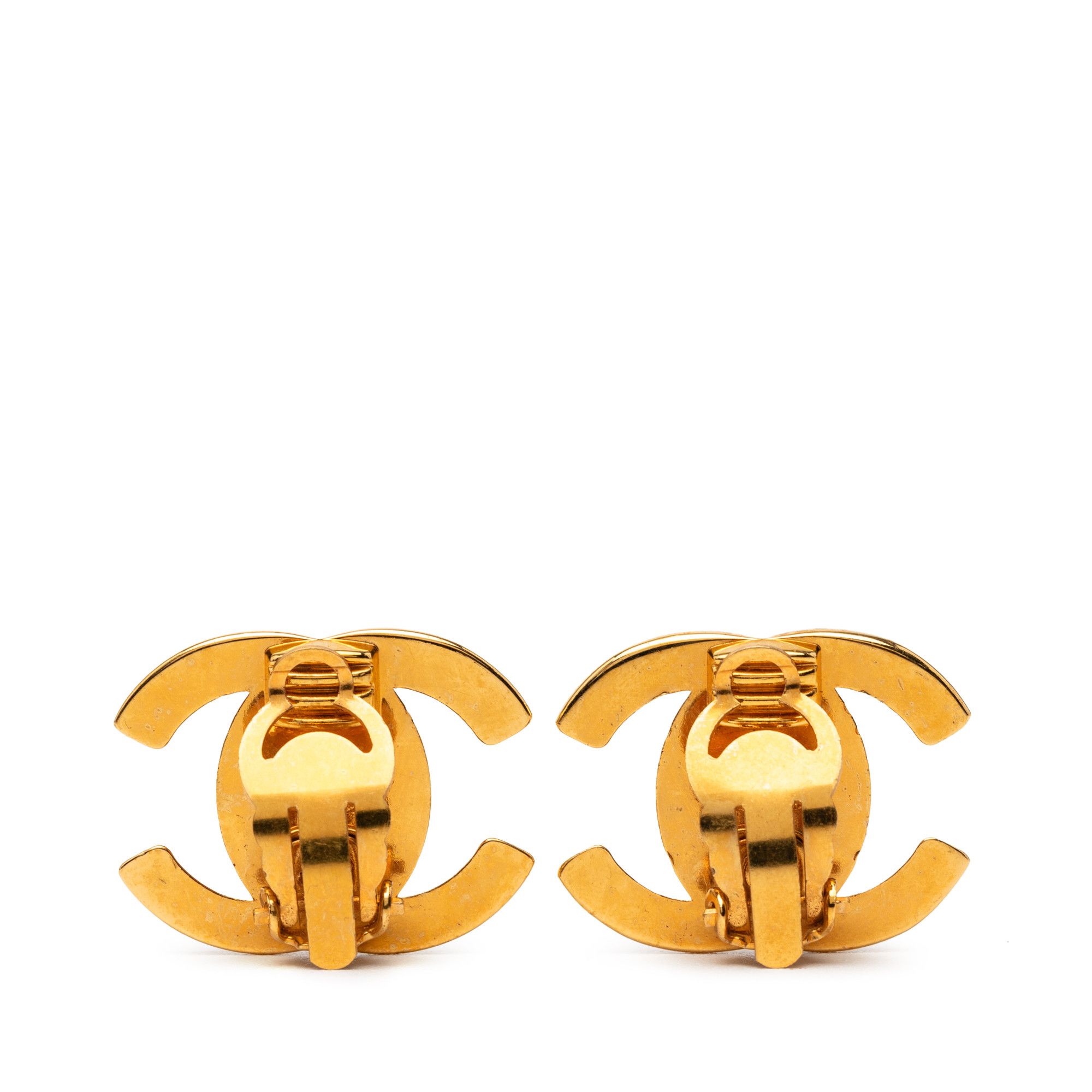 Chanel Chanel Gold Plated CC Turn Lock Clip on Earrings Size ONE SIZE - 2 Thumbnail