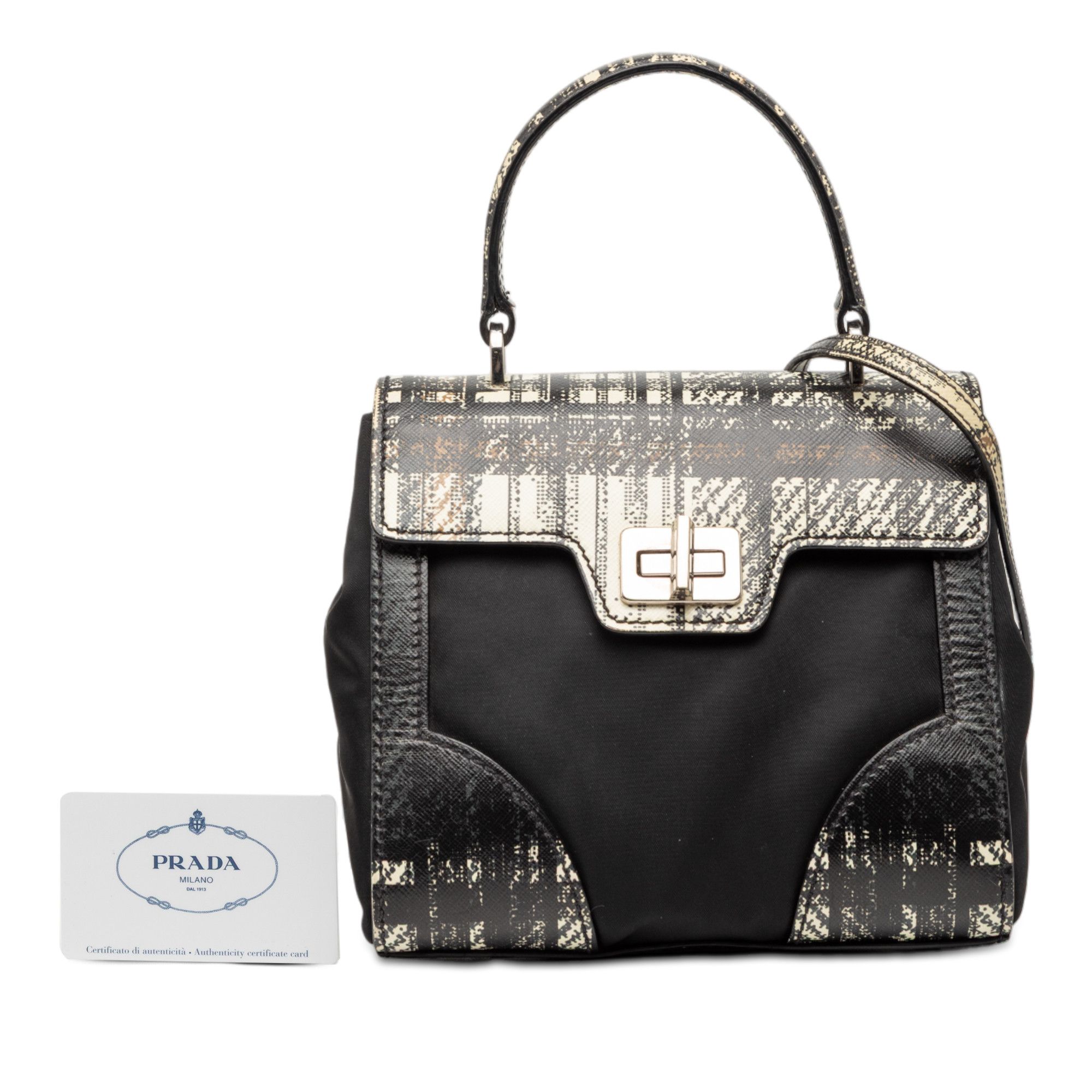 Prada Prada Tartan Saffiano Trimmed Tessuto Satchel Size ONE SIZE - 7 Thumbnail