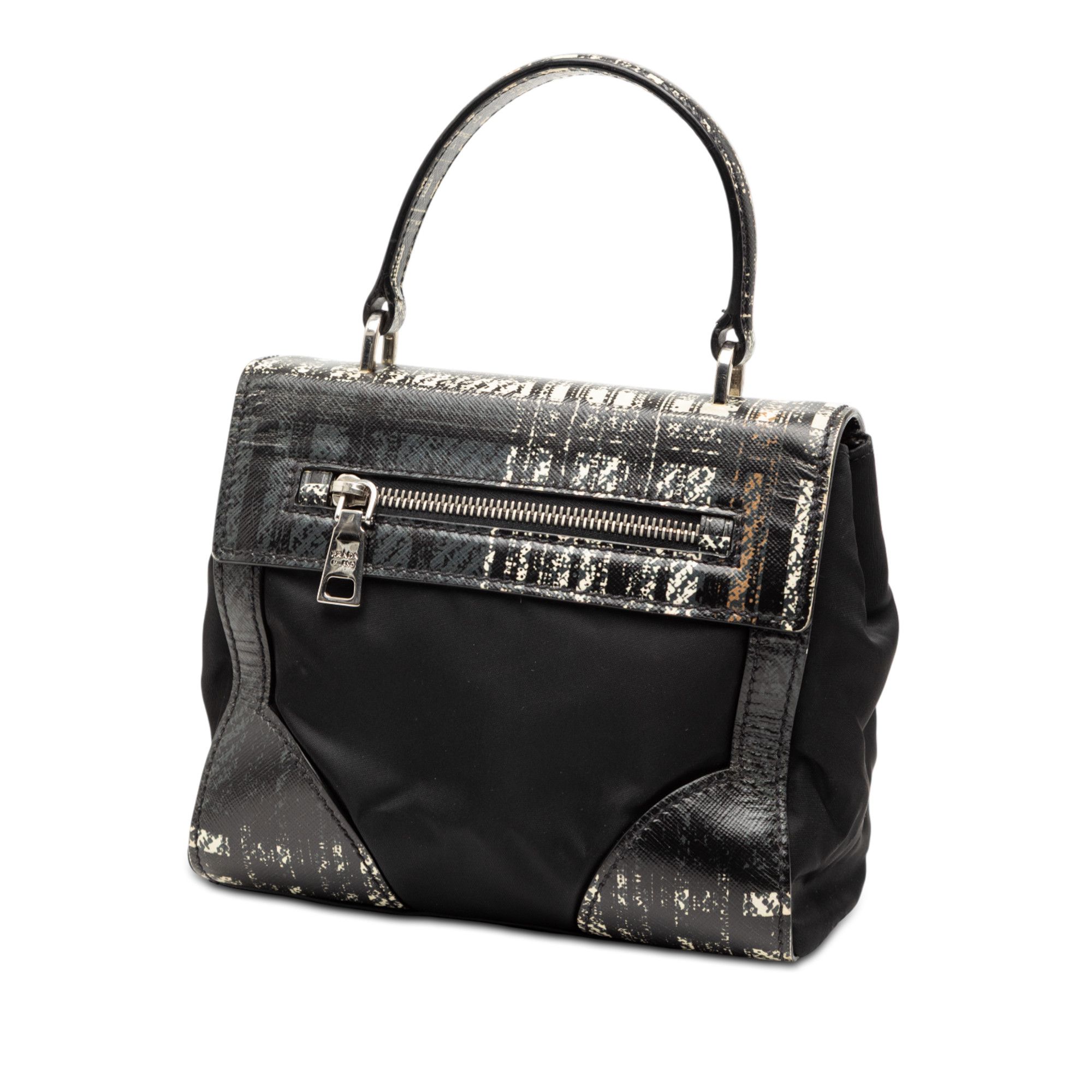 Prada Prada Tartan Saffiano Trimmed Tessuto Satchel Size ONE SIZE - 2 Thumbnail