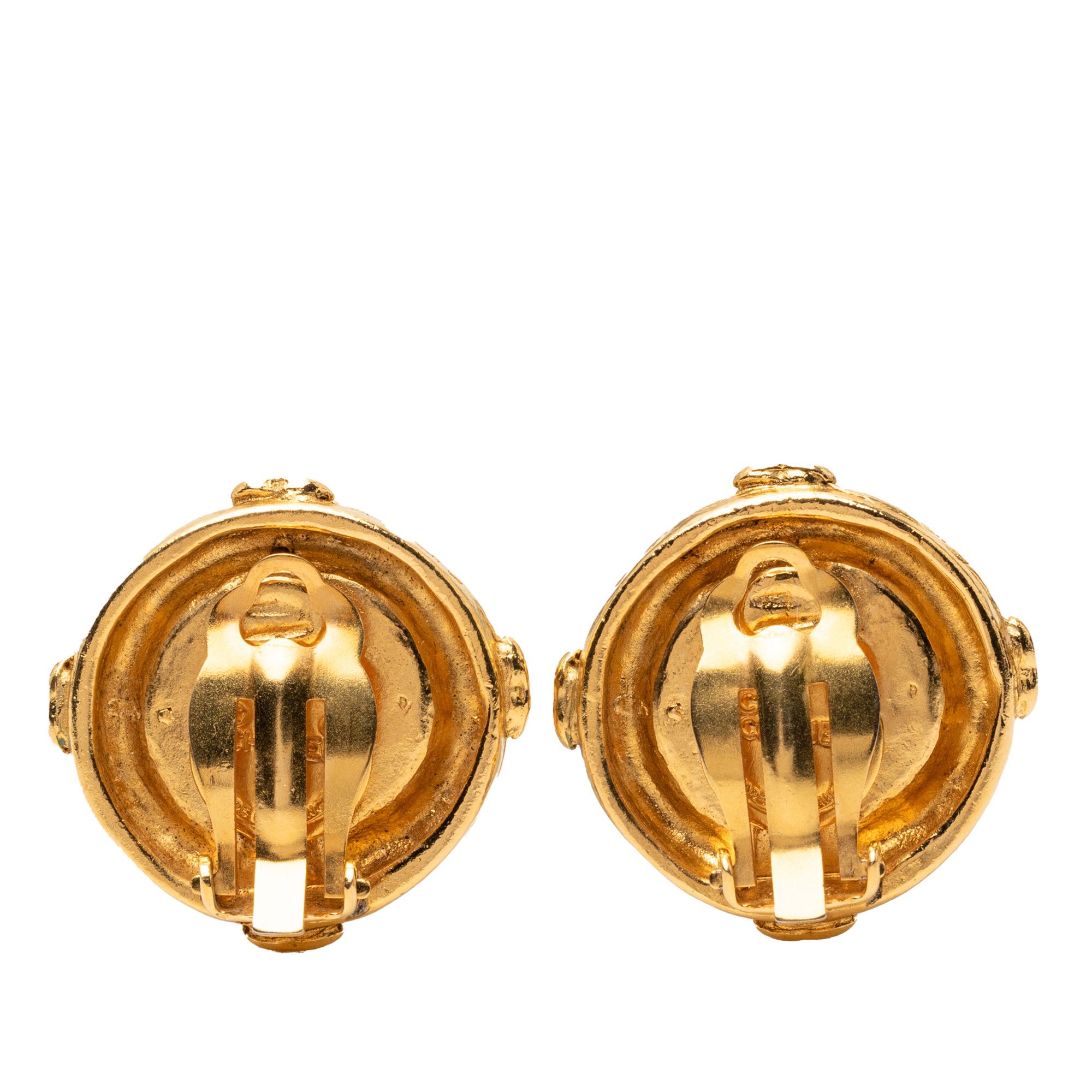 Chanel Chanel Gold Plated CC Round Clip On Earrings Size ONE SIZE - 2 Thumbnail