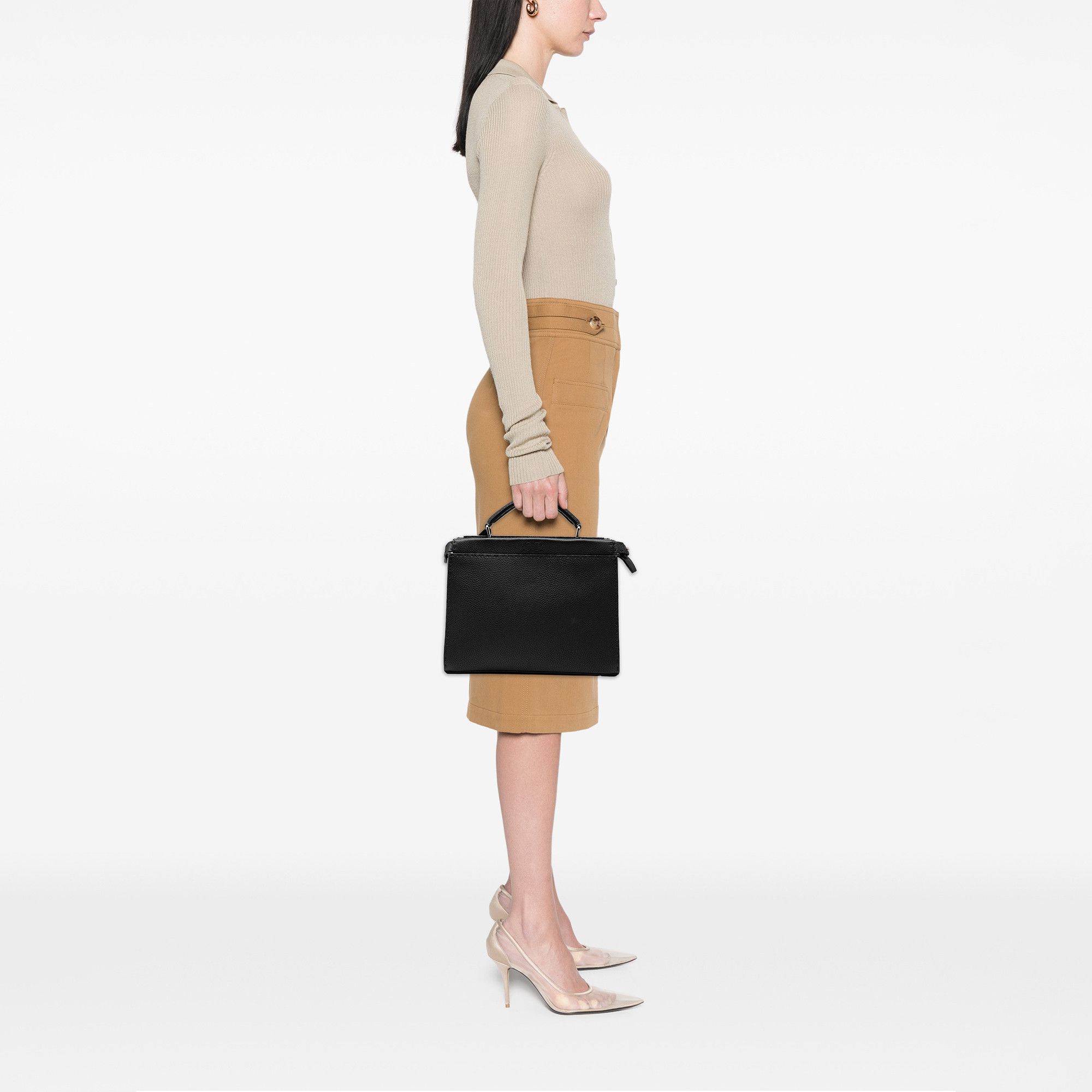 Fendi Fendi Mini Calfskin Romano Selleria Peekaboo Iconic Fit Satchel Size ONE SIZE - 7 Thumbnail