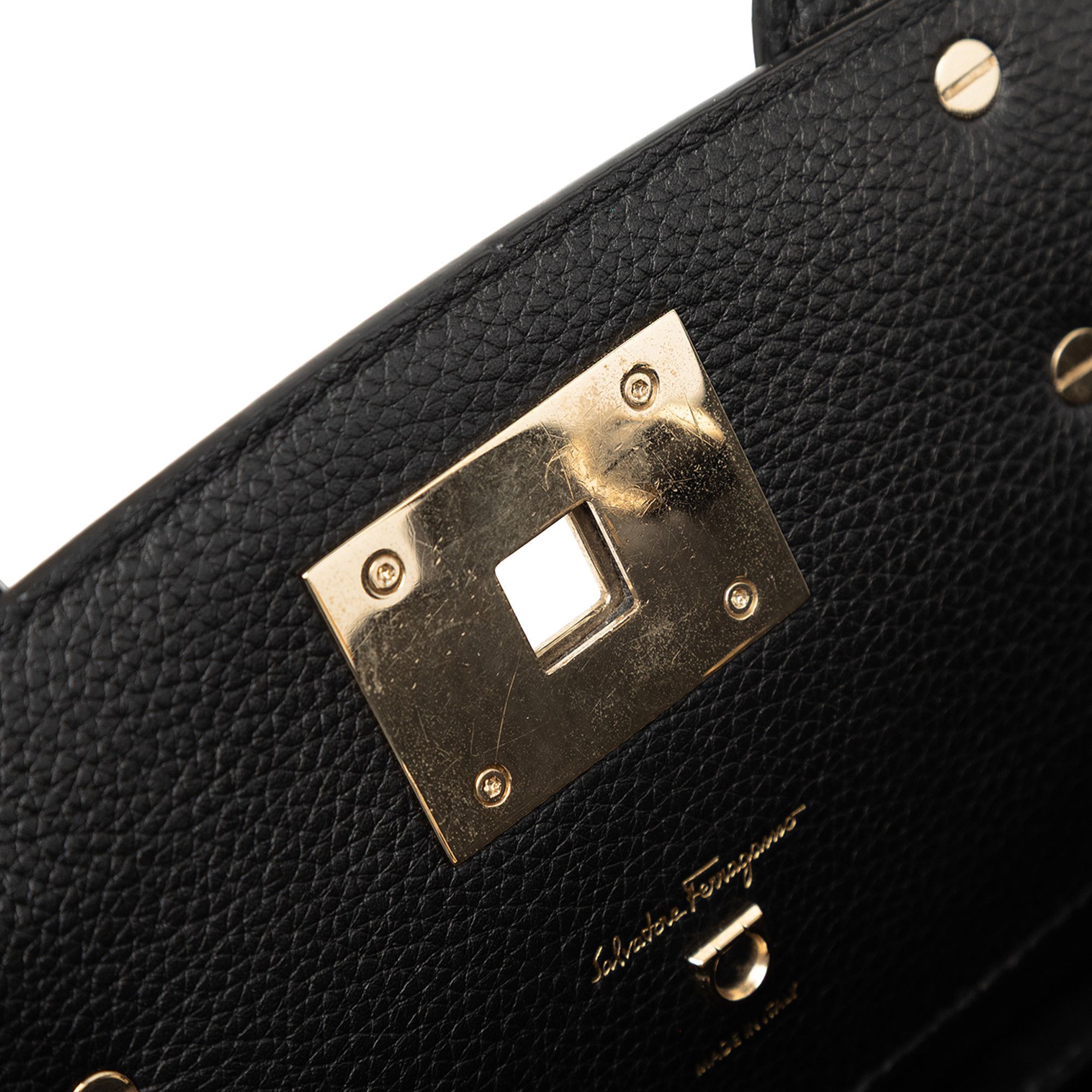 Salvatore Ferragamo Salvatore Ferragamo Leather Studio Satchel Size ONE SIZE - 8 Thumbnail