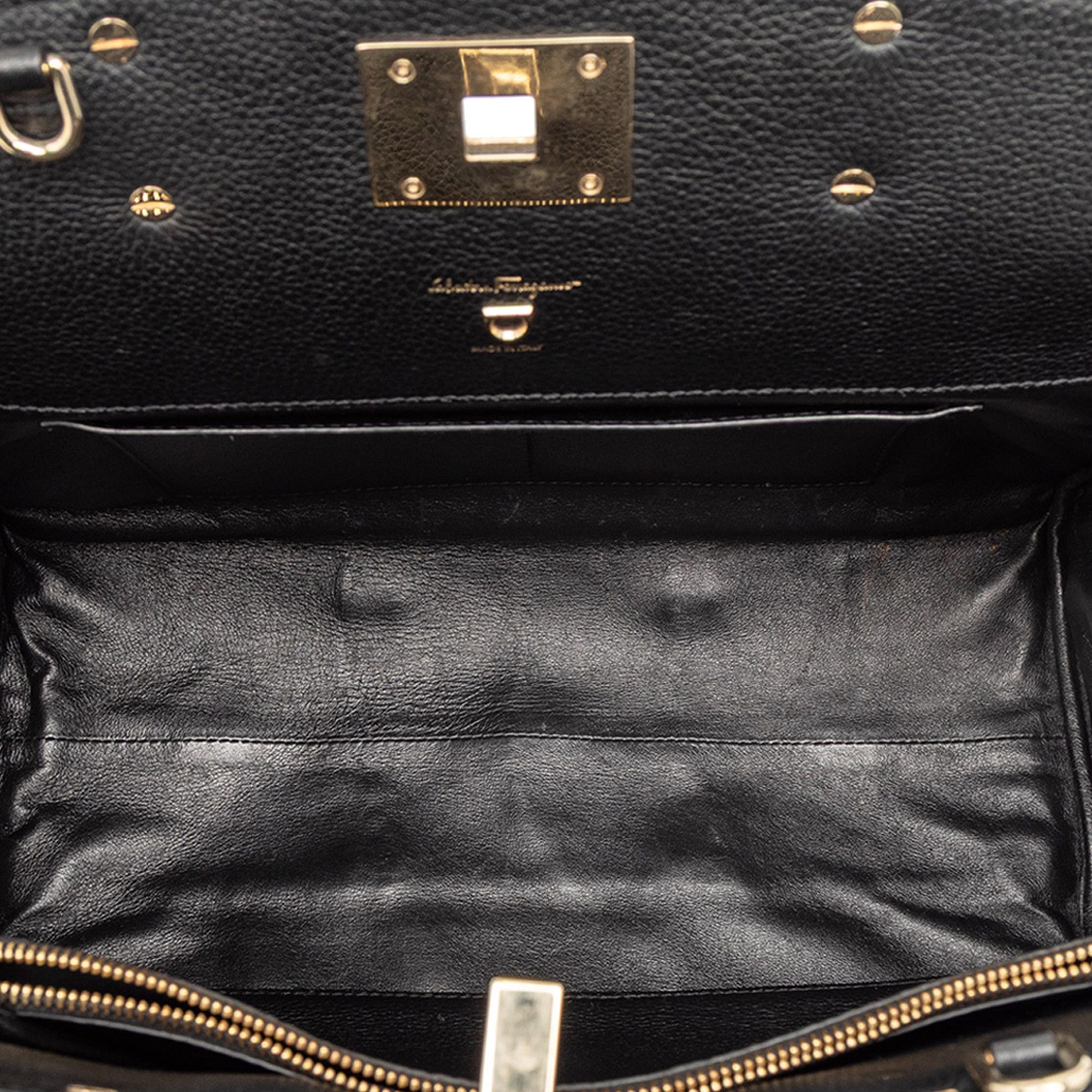 Salvatore Ferragamo Salvatore Ferragamo Leather Studio Satchel Size ONE SIZE - 4 Thumbnail