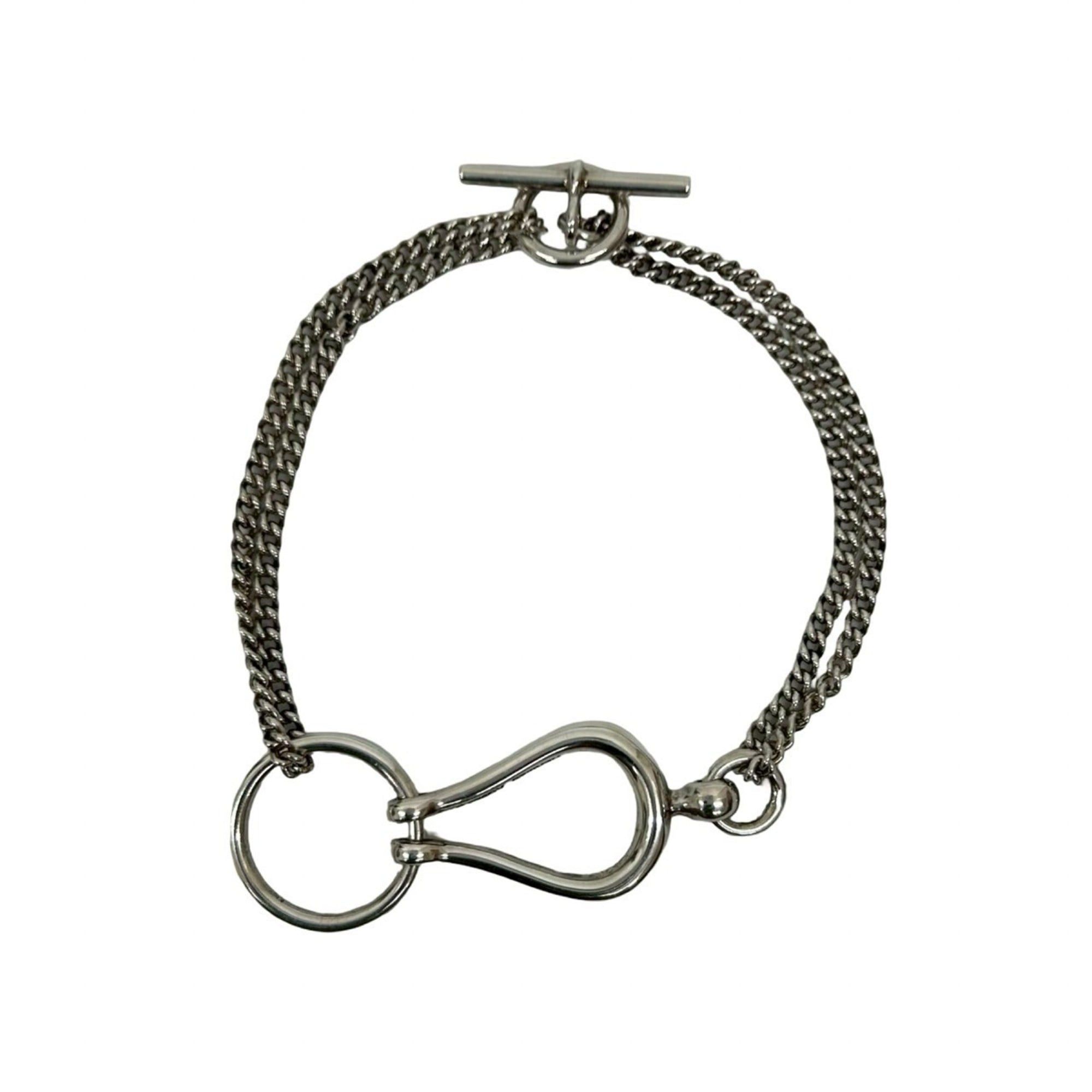 Hermes HERMES Margiela-era Arabesque Sterling Silver 925 Chain Bracelet/Bangle, 95437 Size ONE SIZE - 4 Thumbnail