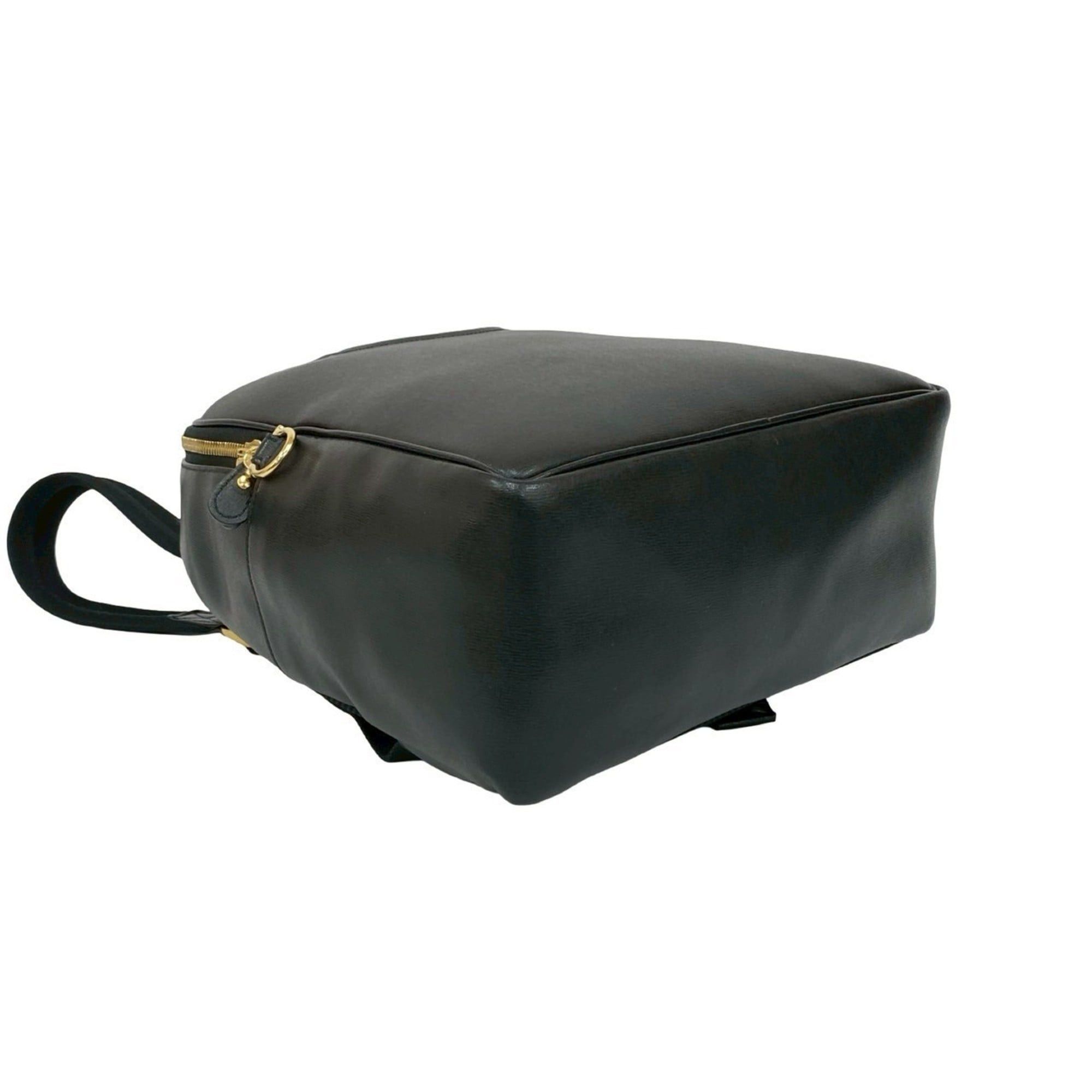 Salvatore Ferragamo Salvatore Ferragamo Gancini logo stitched leather backpack in black (50900) Size ONE SIZE - 7 Thumbnail