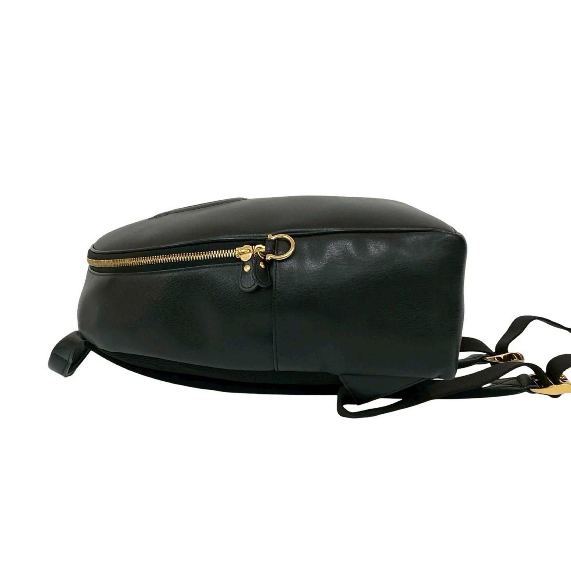 Salvatore Ferragamo Salvatore Ferragamo Gancini logo stitched leather backpack in black (50900) Size ONE SIZE - 5 Thumbnail