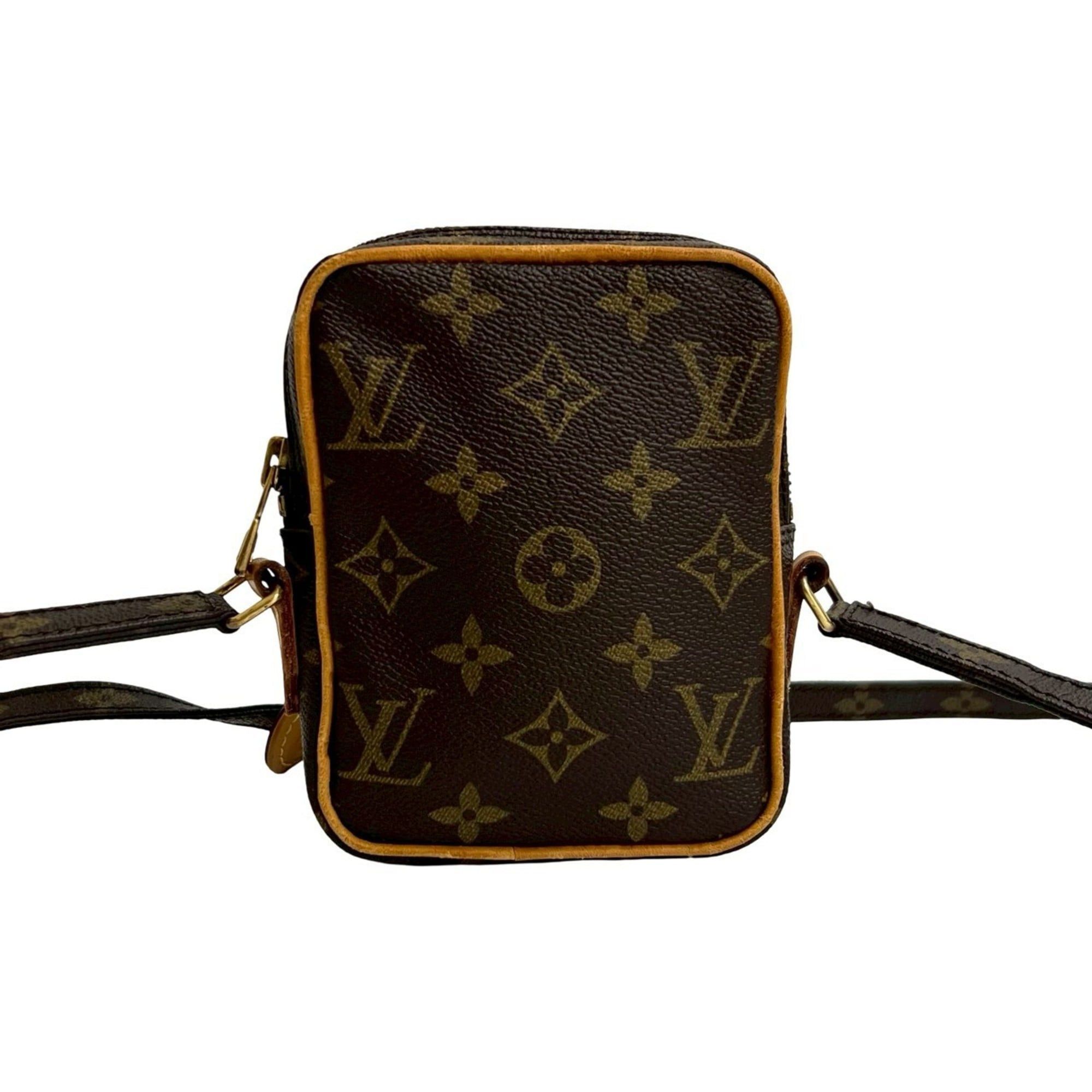 Louis Vuitton LOUIS VUITTON Mini Danube Monogram Leather Shoulder Bag/Pochette Brown 199-2 Size ONE SIZE - 3 Thumbnail
