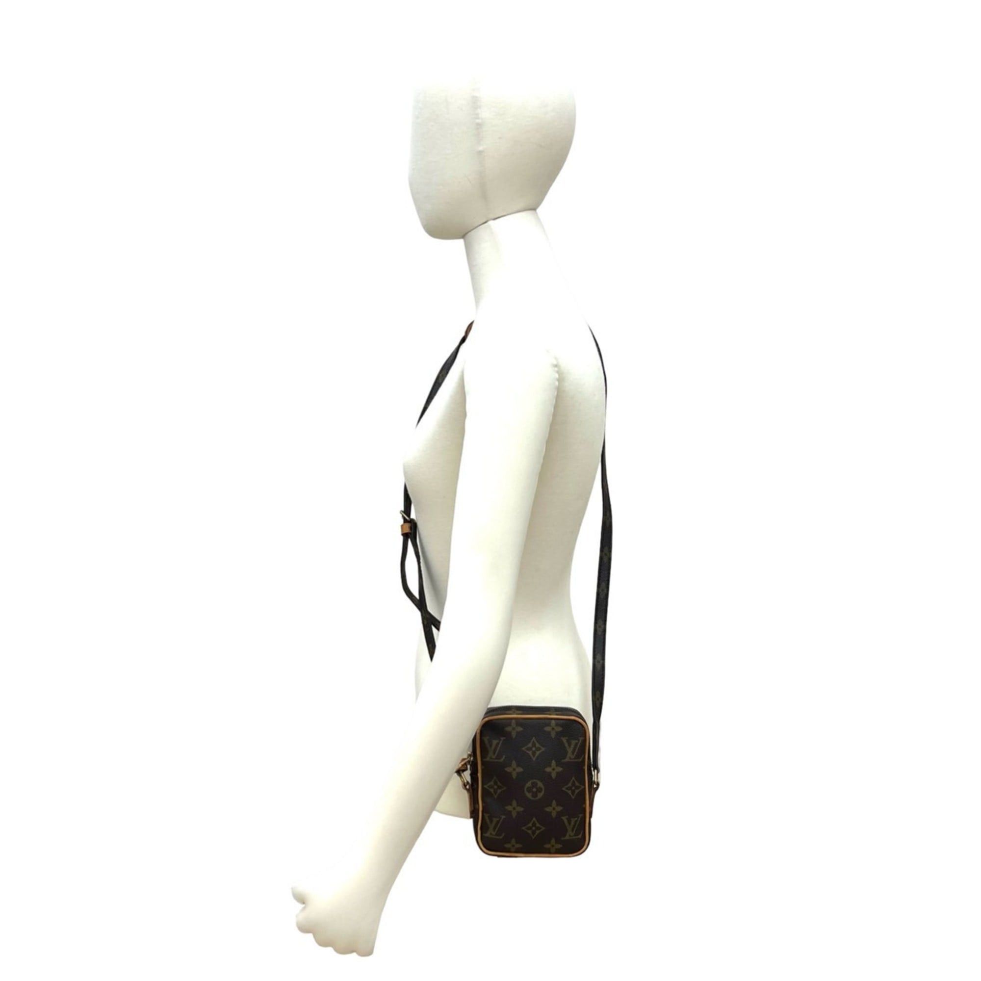 Louis Vuitton LOUIS VUITTON Mini Danube Monogram Leather Shoulder Bag/Pochette Brown 199-2 Size ONE SIZE - 2 Thumbnail