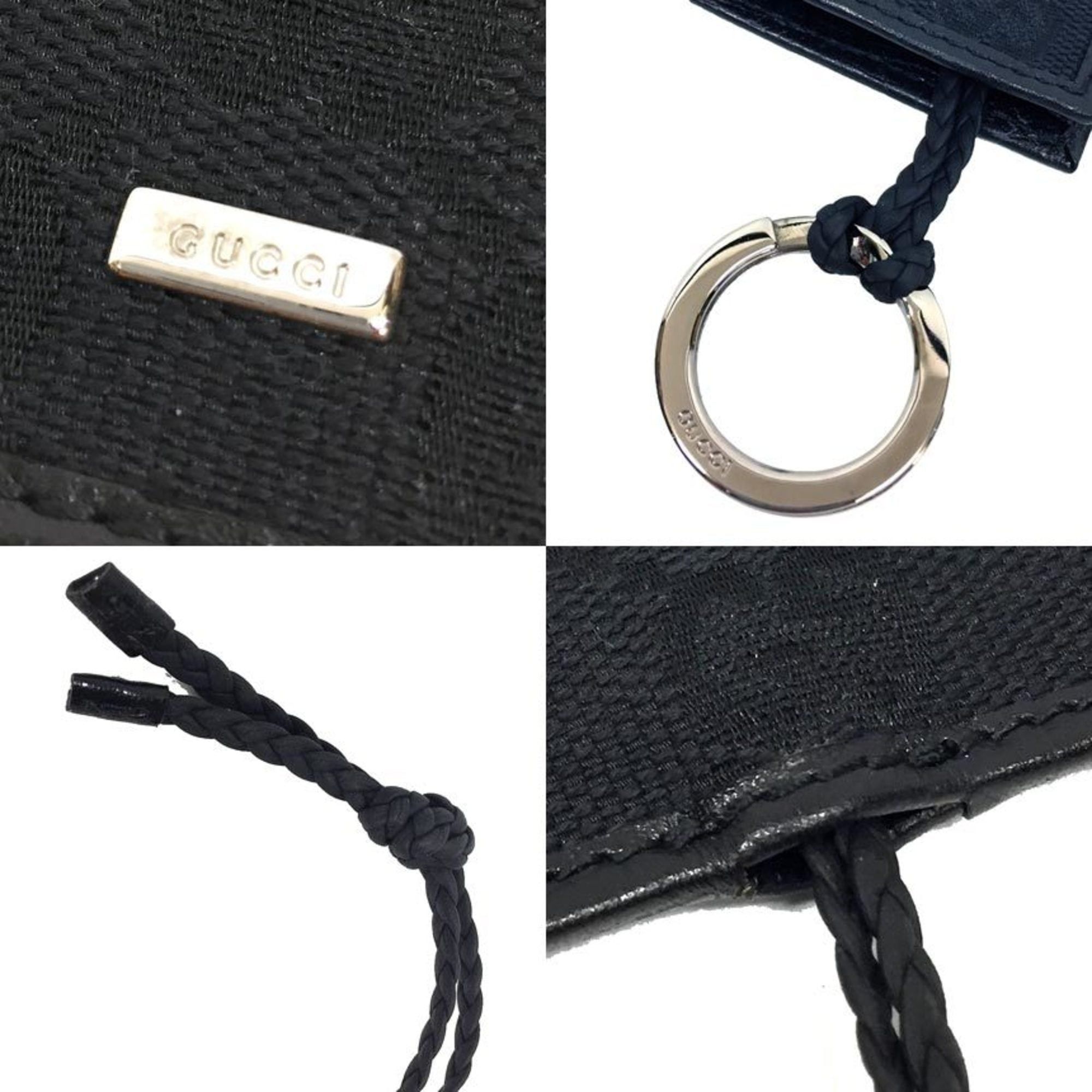 Gucci GUCCI GG Canvas Crochet Necklace Key Ring Keychain Charm Black Pendant Gucci Men's Size ONE SIZE - 3 Thumbnail