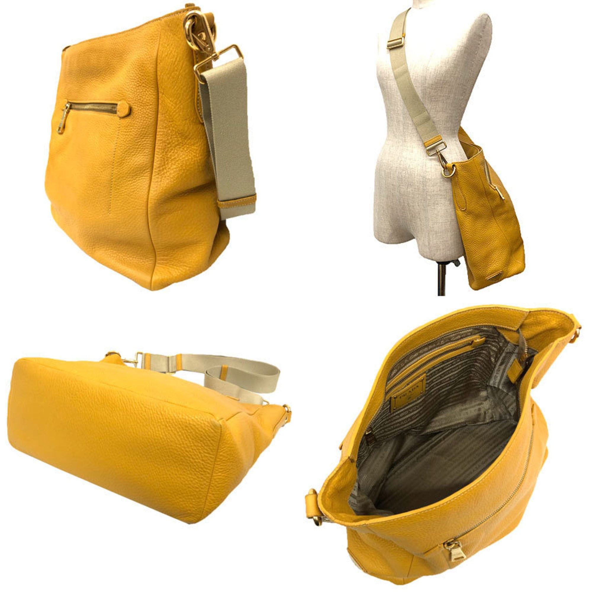 Prada Prada leather shoulder bag, yellow, bag aq12413 Size ONE SIZE - 2 Thumbnail