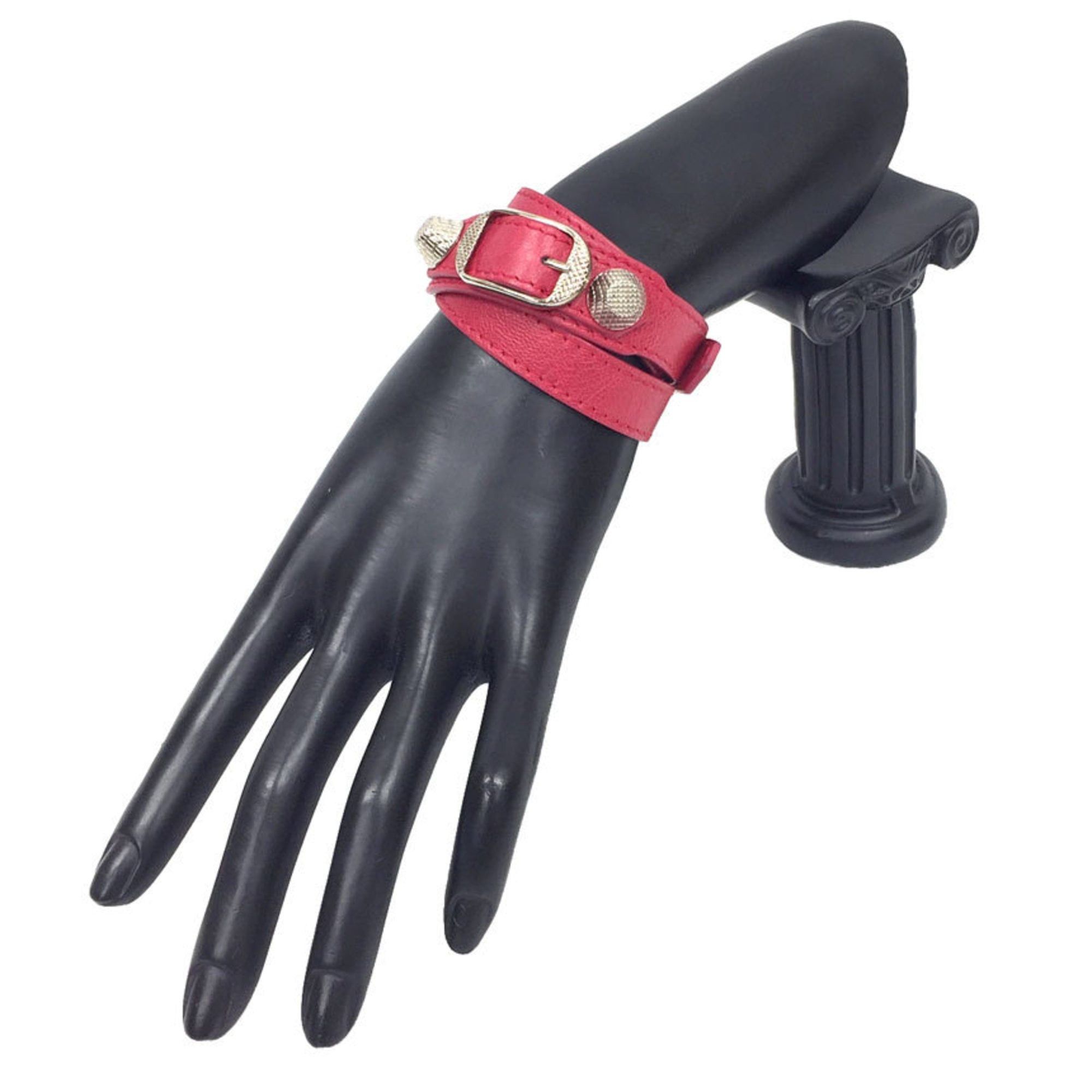 Balenciaga BALENCIAGA Giant Bracelet 236345 Leather Rose Pink x Silver Size ONE SIZE - 2 Thumbnail