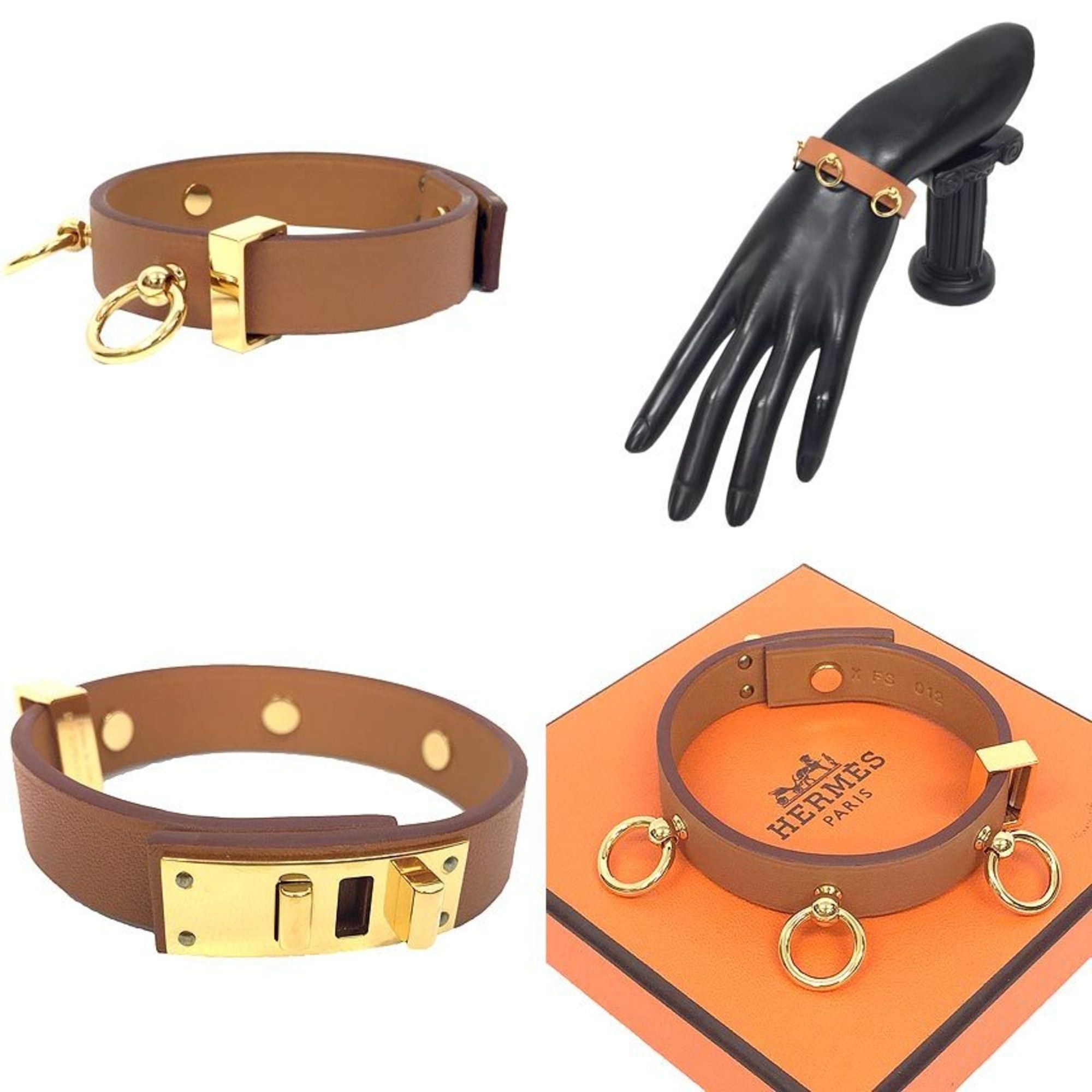 Hermes Hermes Hermès Leather Bracelet/Bangle, Mini Dog, Annaud, X, 2016, T2, Brown Size ONE SIZE - 2 Thumbnail