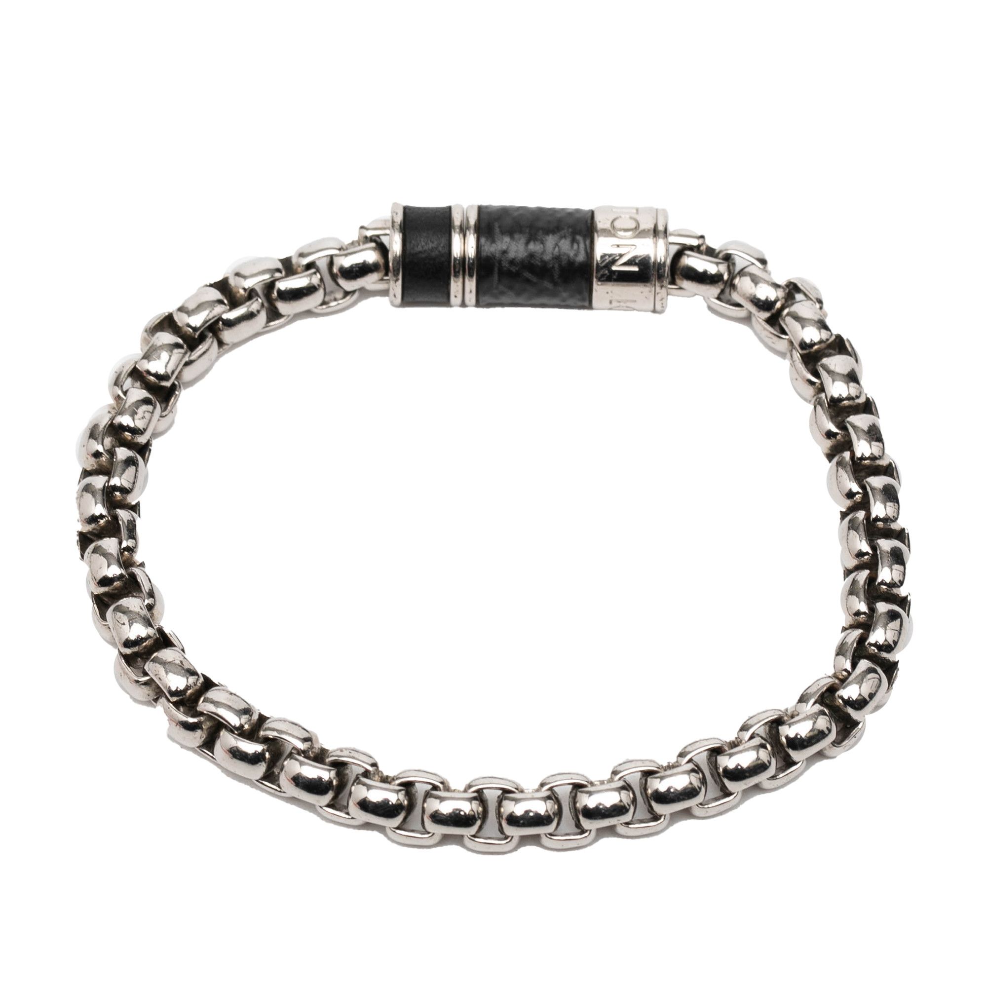 Louis Vuitton Louis Vuitton Silver Plated Monogram Eclipse Chain Bracelet Size ONE SIZE - 3 Thumbnail