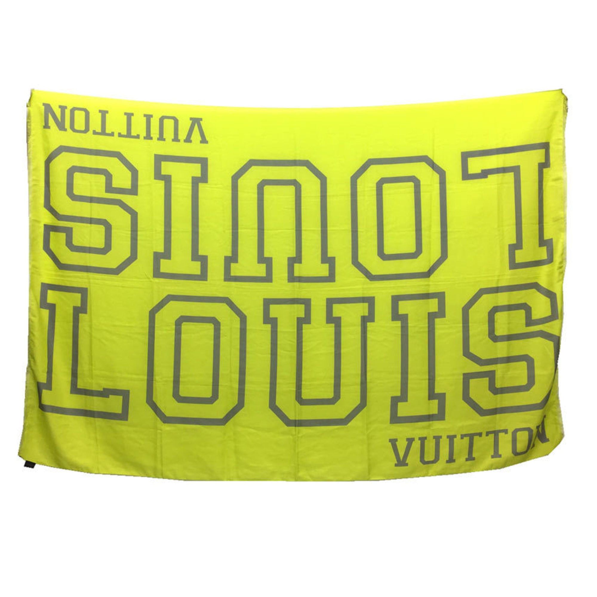 Louis Vuitton Louis Vuitton Etoile Fluo MP2152 Neon Yellow Stole/Shawl/Spareo Large Silk and Cotton Scarf Size ONE SIZE - 2 Thumbnail