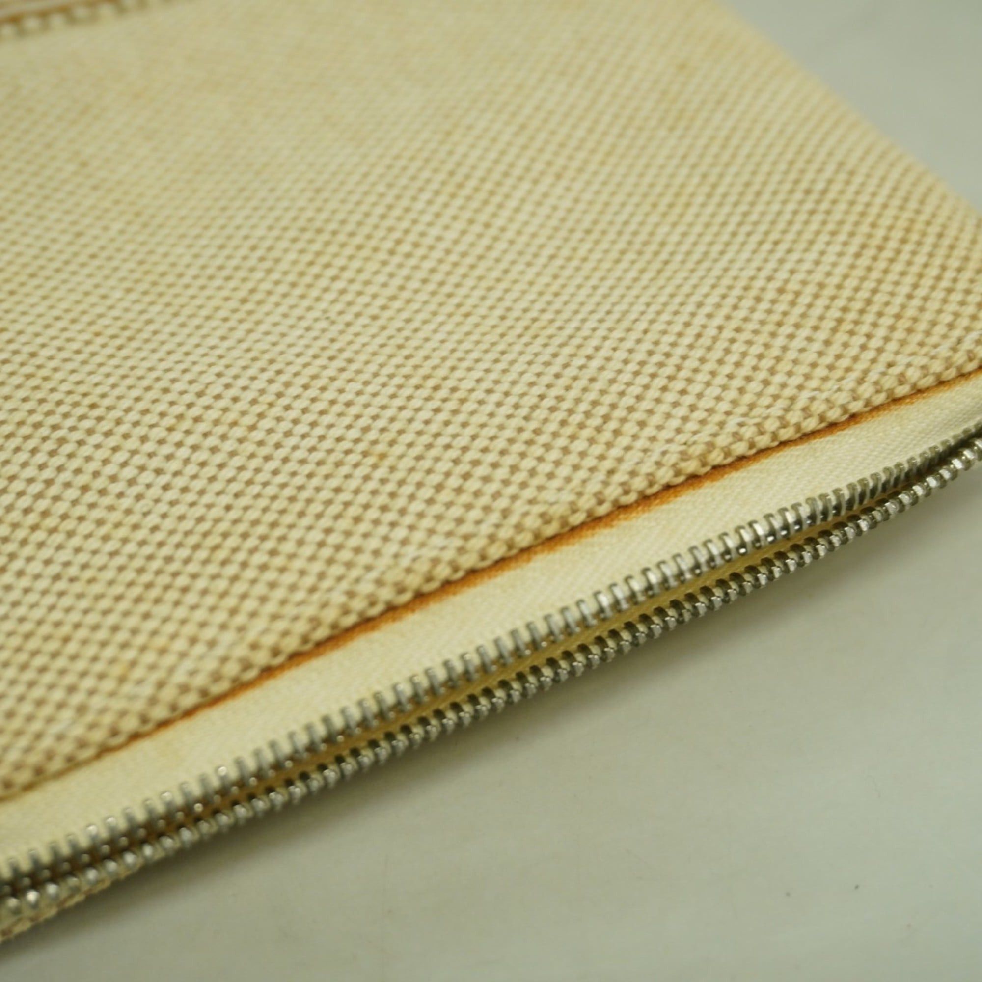 Hermes Hermès New Fool to Purse GM Canvas Beige Women's Long Wallet