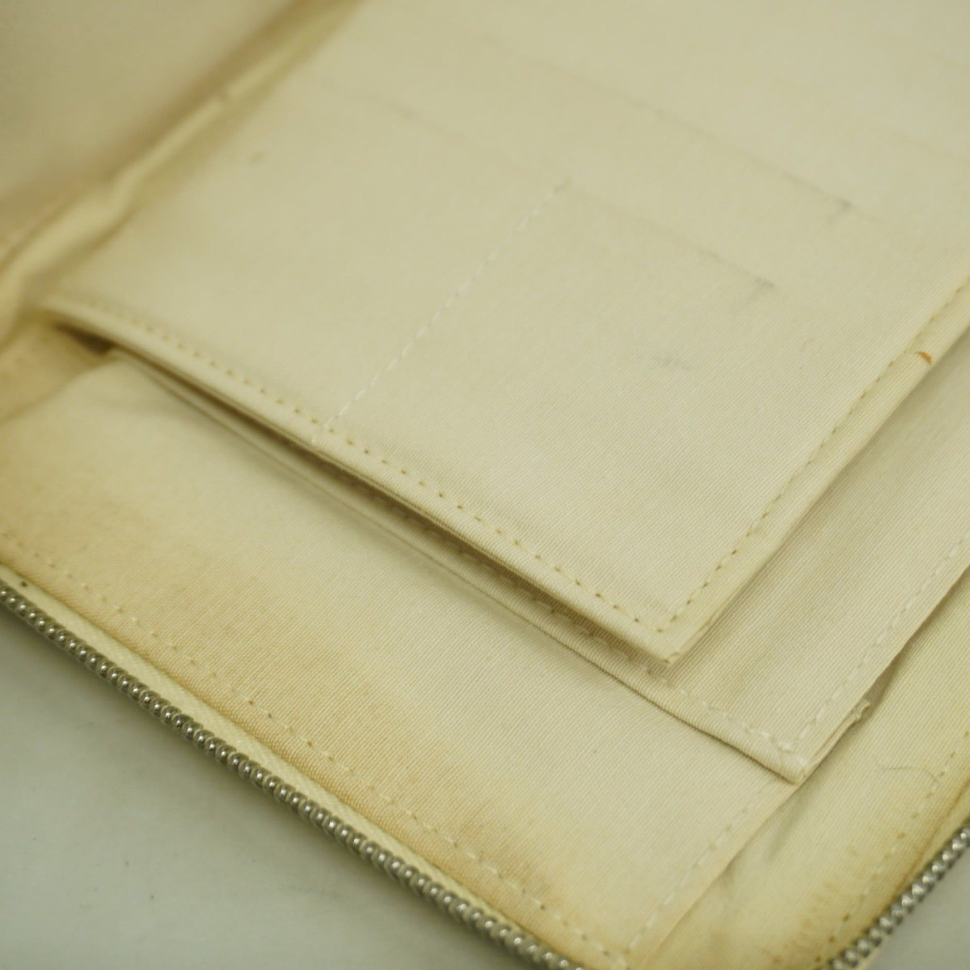 Hermes Hermès New Fool to Purse GM Canvas Beige Women's Long Wallet