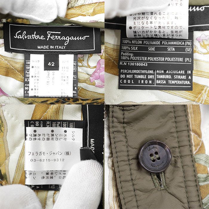 Salvatore Ferragamo Salvatore Ferragamo Salvatore Ferragamo Nylon Silk Padded Jacket Textile Outerwear DUTY FREE for USA Size ONE SIZE - 10 Thumbnail