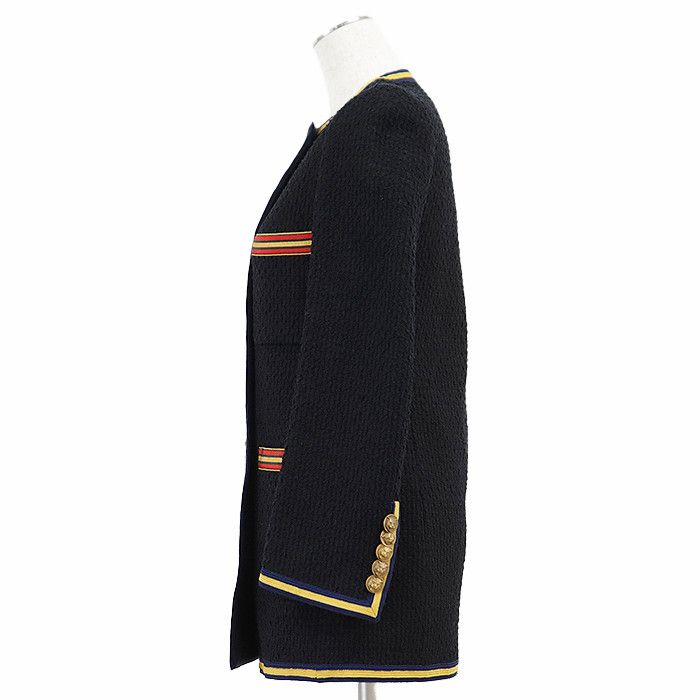 Gucci Gucci Gucci Tweed Double-Breasted Collarless Jacket Textile Outerwear DUTY FREE for USA Size ONE SIZE - 5 Thumbnail