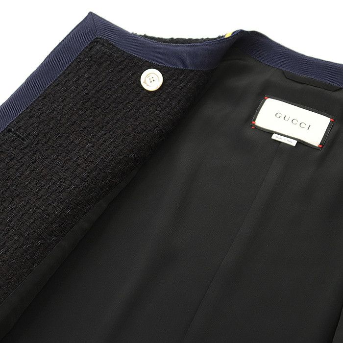 Gucci Gucci Gucci Tweed Double-Breasted Collarless Jacket Textile Outerwear DUTY FREE for USA Size ONE SIZE - 12 Thumbnail