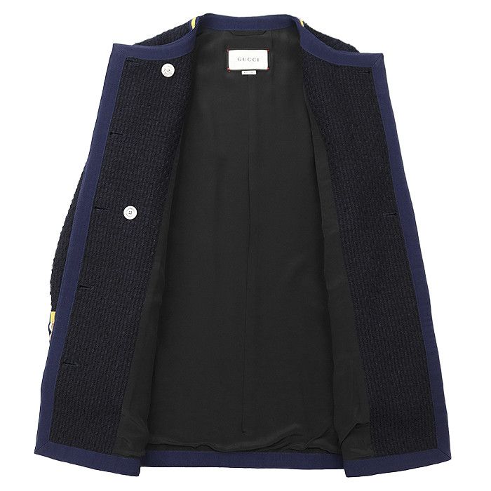 Gucci Gucci Gucci Tweed Double-Breasted Collarless Jacket Textile Outerwear DUTY FREE for USA Size ONE SIZE - 8 Thumbnail