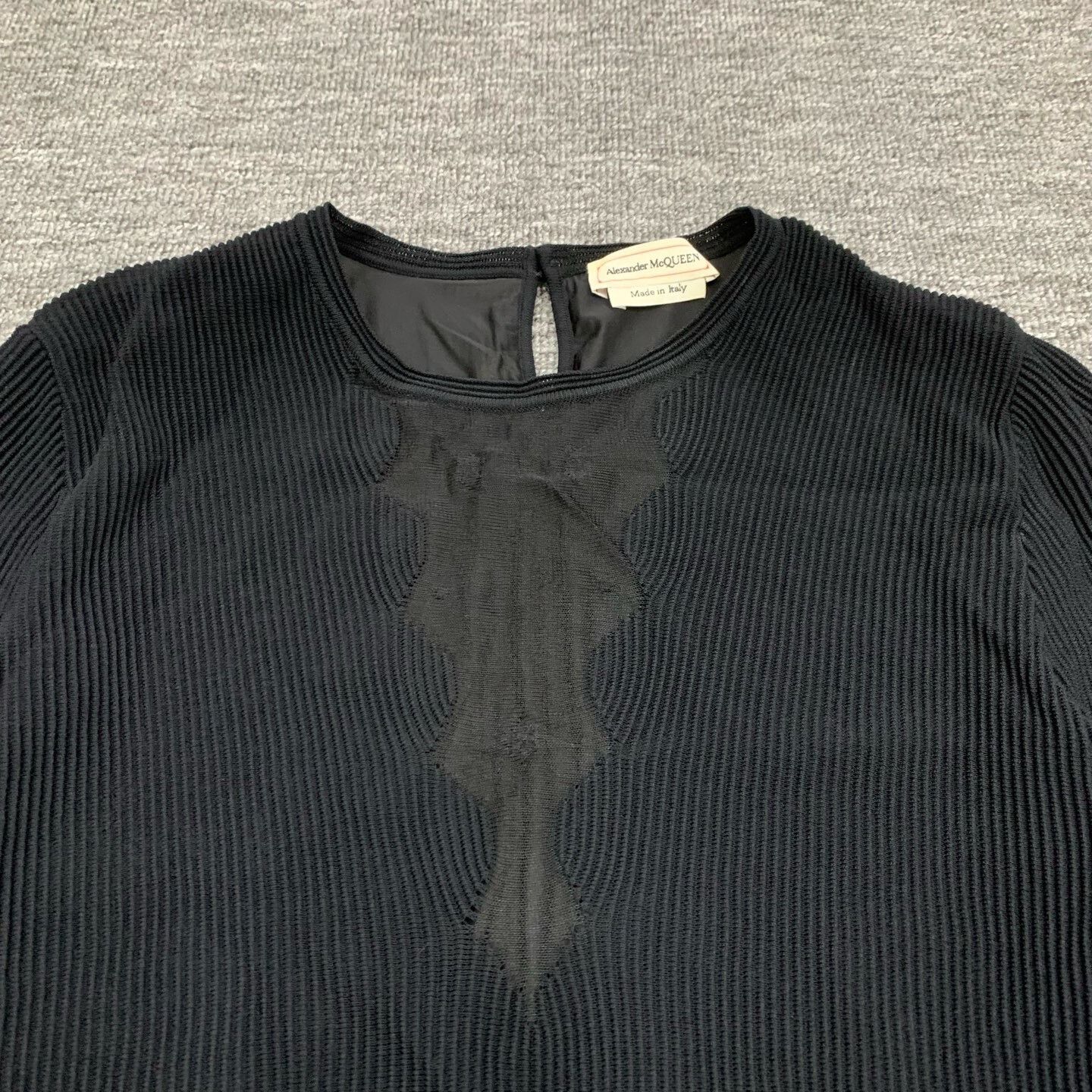Alexander McQueen Alexander McQueen Black Knitted Lace Dress Size XL / US 12-14 / IT 48-50 - 6 Thumbnail