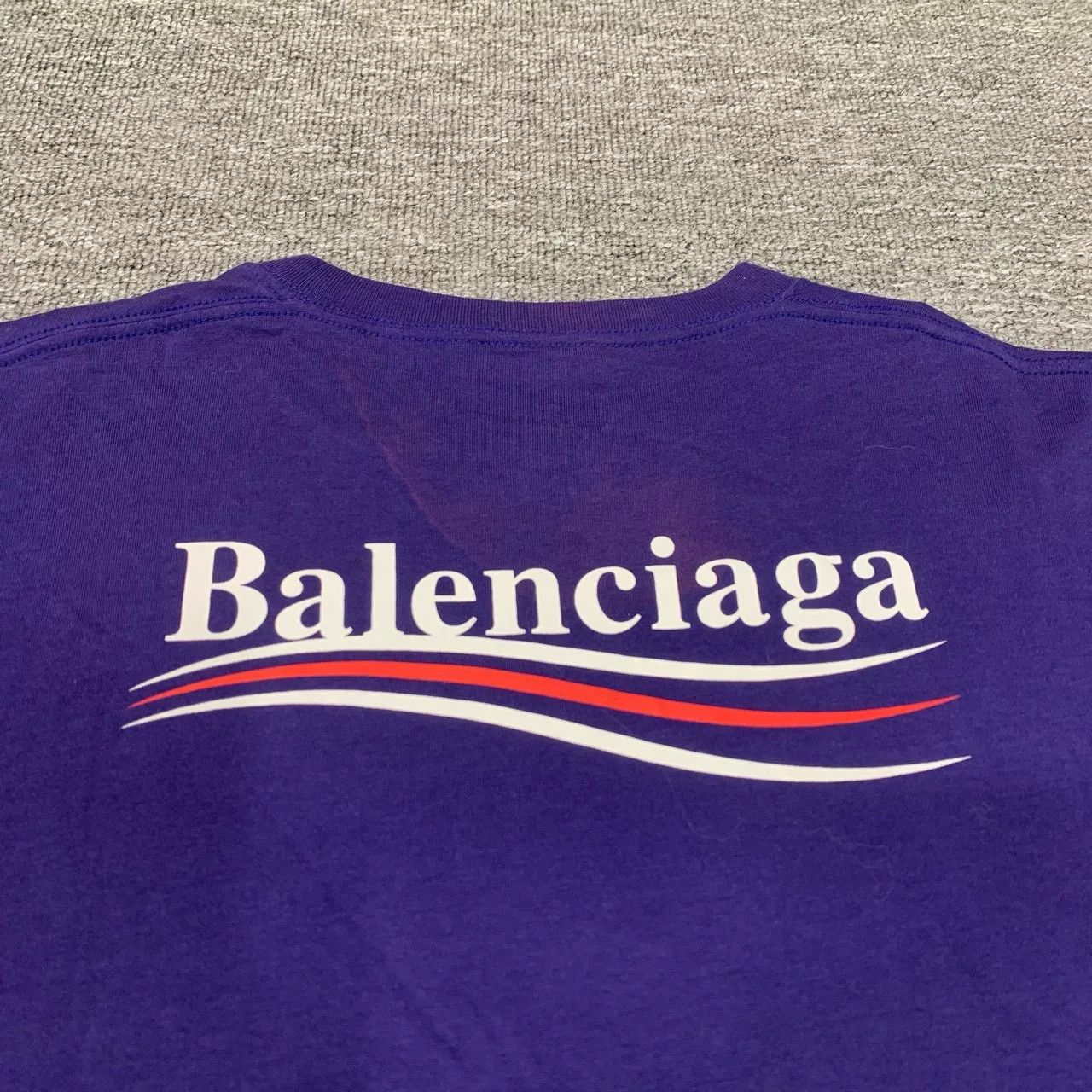 Balenciaga Balenciaga Purple Logo Short Sleeve Tee Size US S / EU 44-46 / 1 - 7 Thumbnail