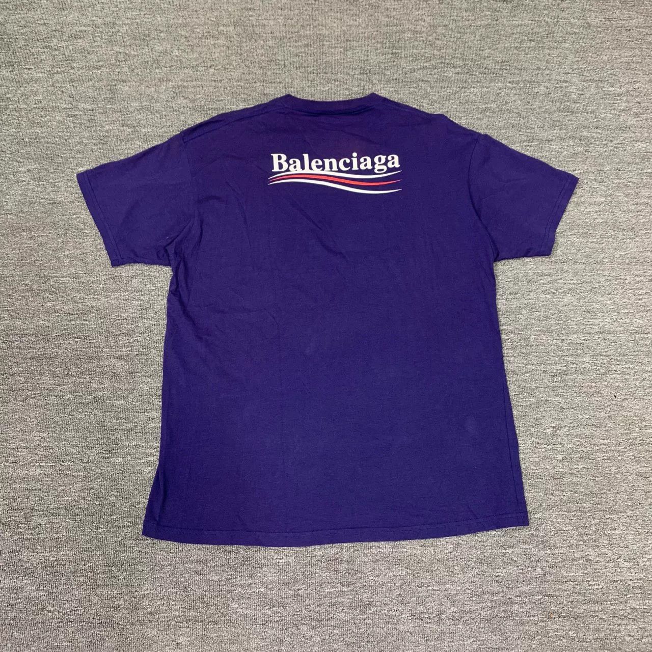 Balenciaga Balenciaga Purple Logo Short Sleeve Tee Size US S / EU 44-46 / 1 - 2 Thumbnail