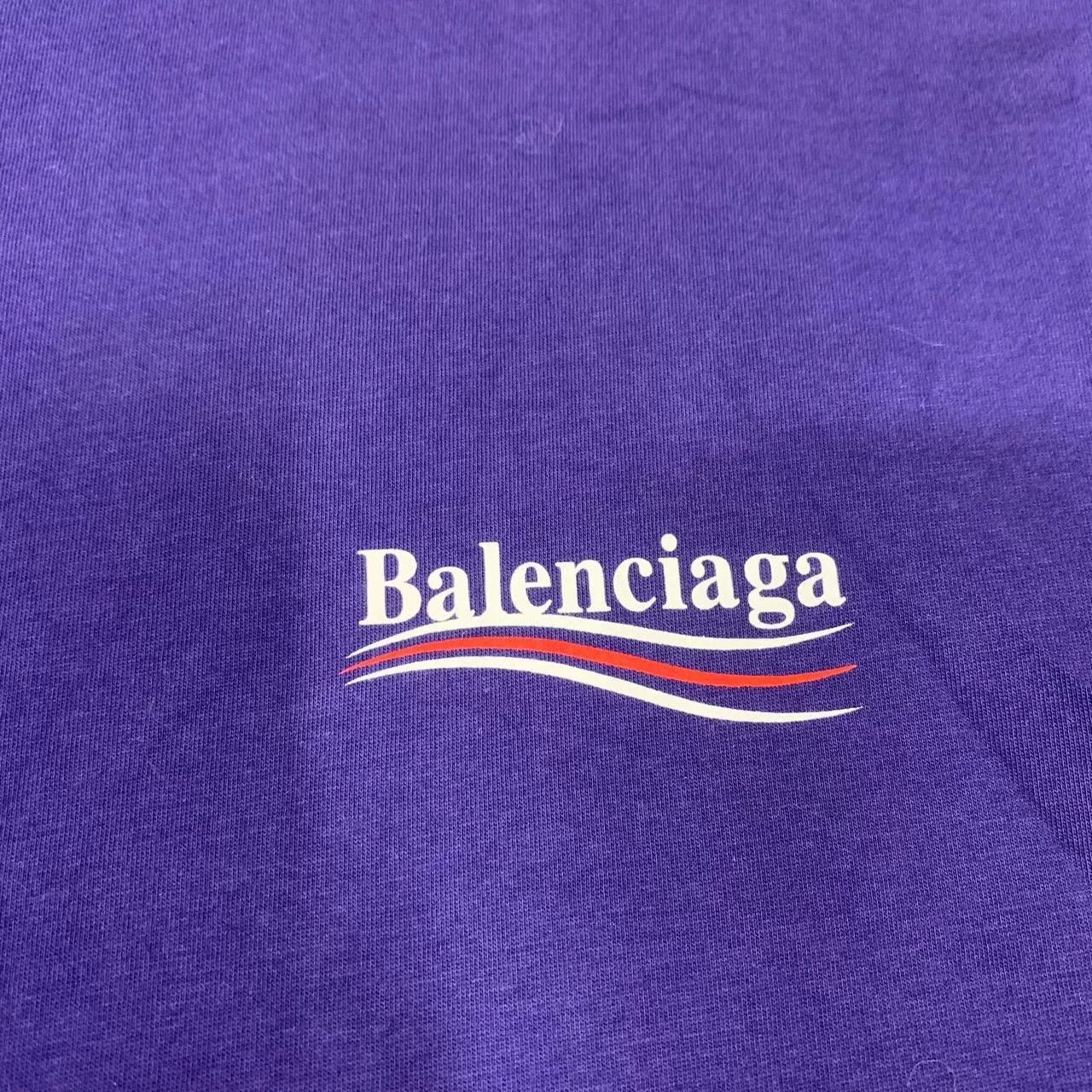 Balenciaga Balenciaga Purple Logo Short Sleeve Tee Size US S / EU 44-46 / 1 - 6 Thumbnail