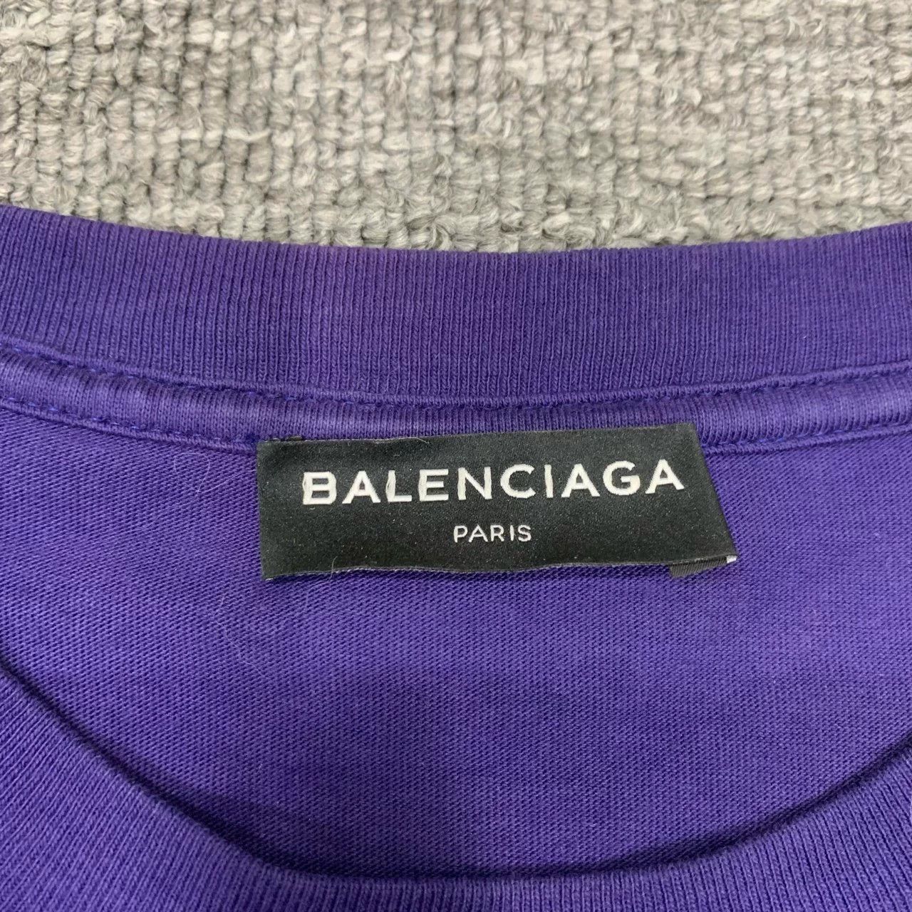 Balenciaga Balenciaga Purple Logo Short Sleeve Tee Size US S / EU 44-46 / 1 - 4 Thumbnail