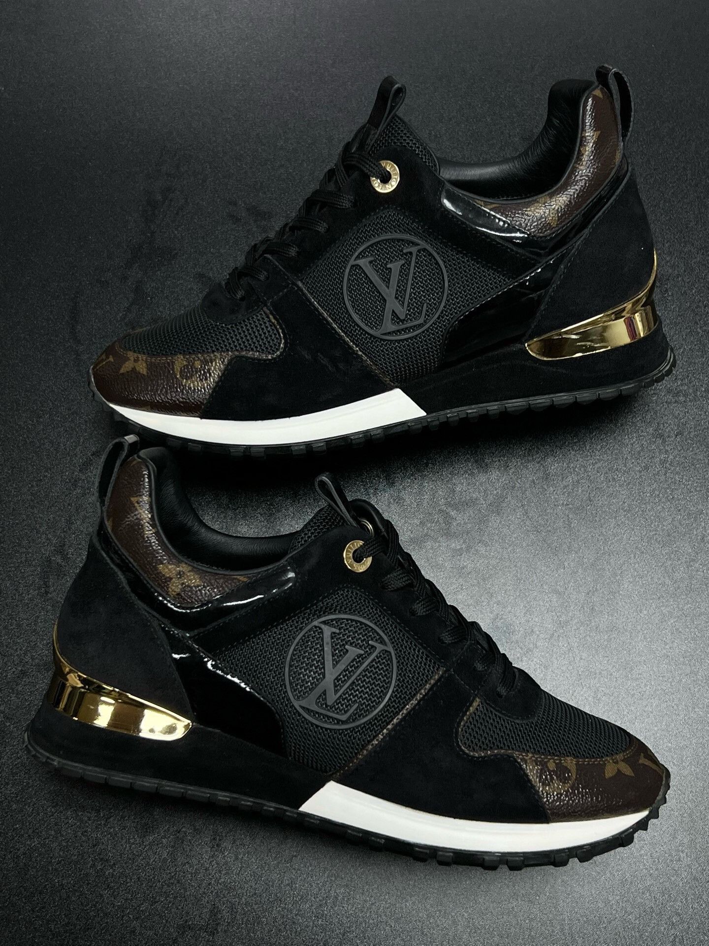 Louis Vuitton LV Run Away Suede Sneakers Black Size US 5 / EU 37 - 4 Thumbnail
