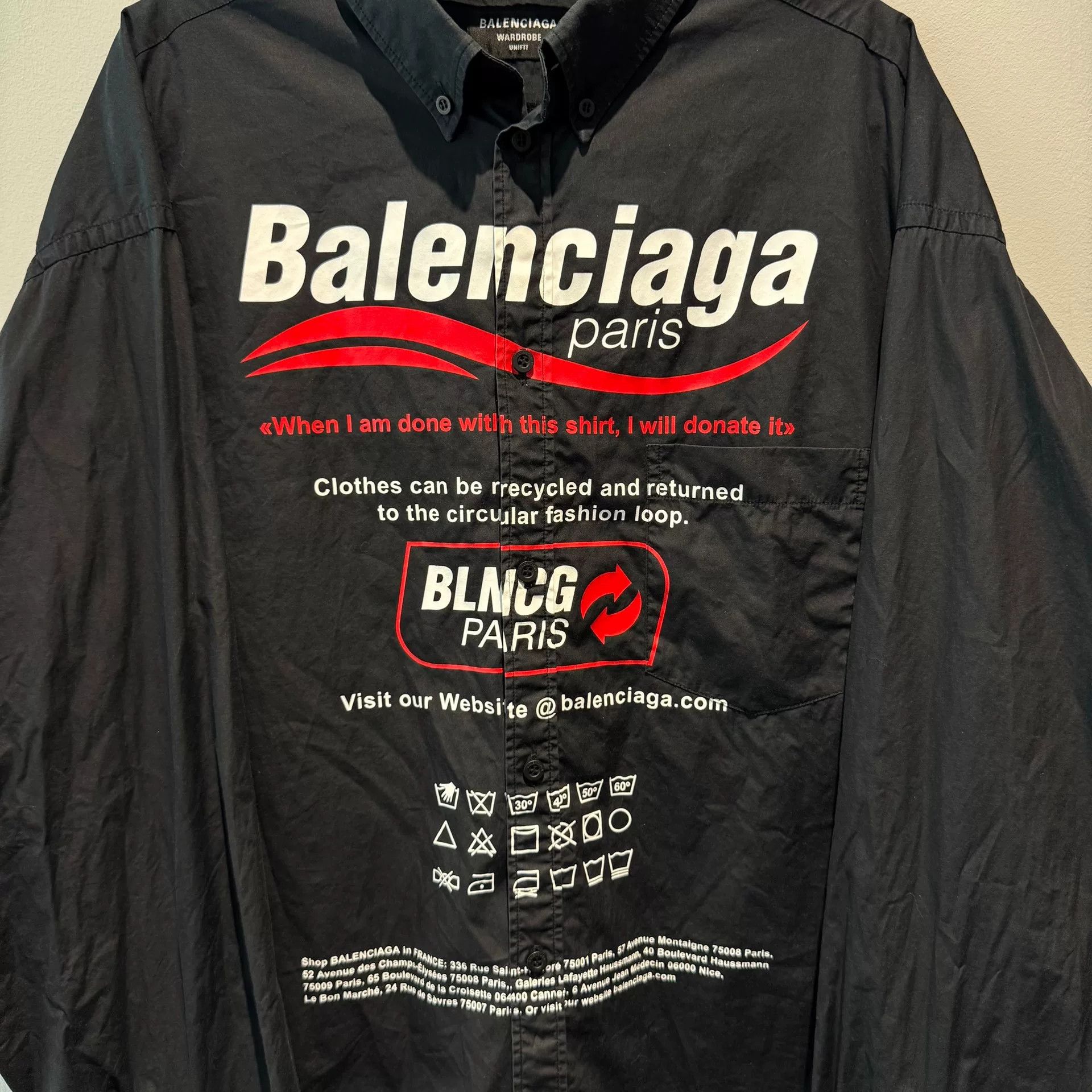 Balenciaga Balenciaga Black Eco Shirt Size M Size US M / EU 48-50 / 2 - 2 Thumbnail