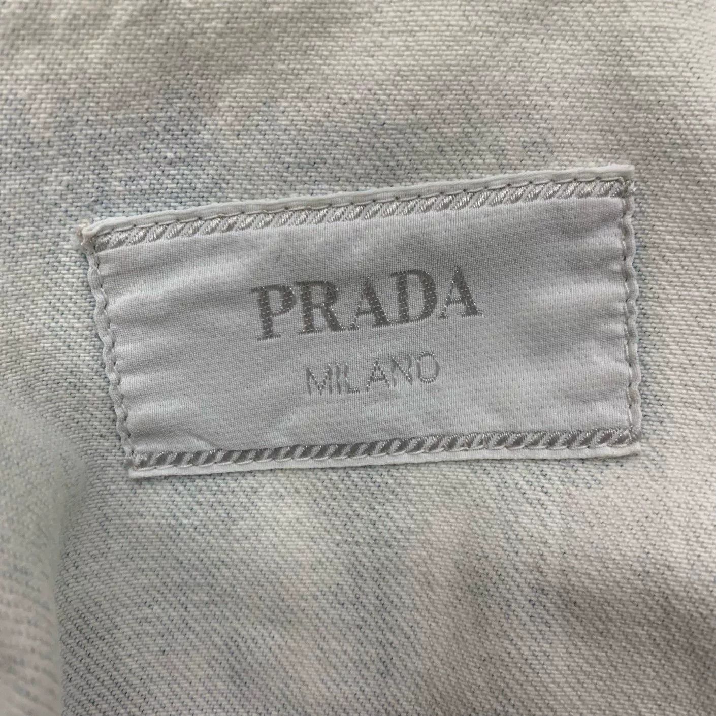 Prada Prada White Vintage Wash Denim Shirt Size US L / EU 52-54 / 3 - 4 Thumbnail