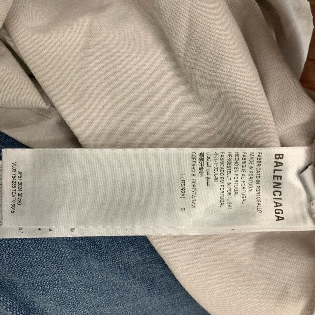 Balenciaga Balenciaga Reflective Logo White T-Shirt Size US L / EU 52-54 / 3 - 5 Thumbnail