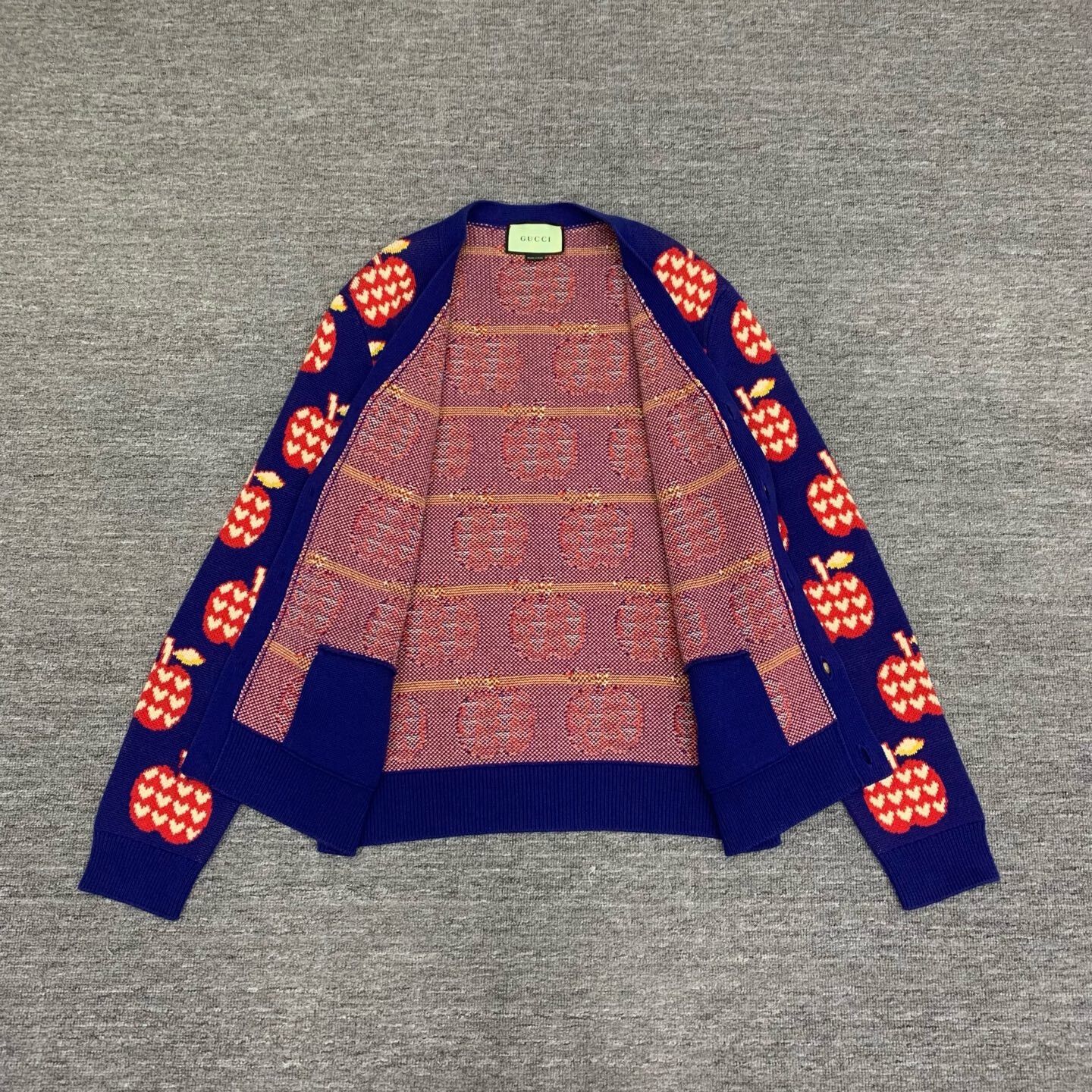 Gucci Blue Gucci Apple Cardigan Sweater Size M / US 6-8 / IT 42-44 - 6 Thumbnail