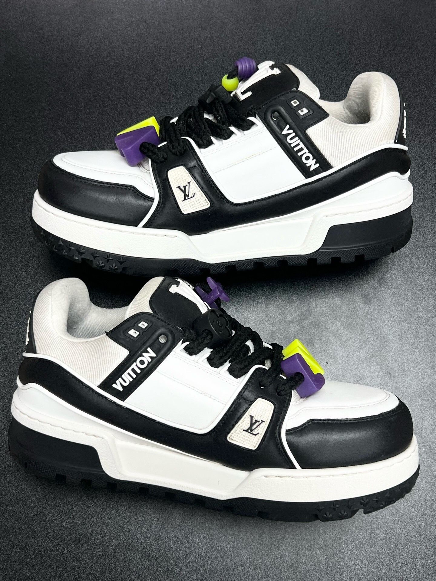 Louis Vuitton LV Trainer Maxi Black White Size 41.5 Size US 8.5 / EU 41-42 - 6 Thumbnail