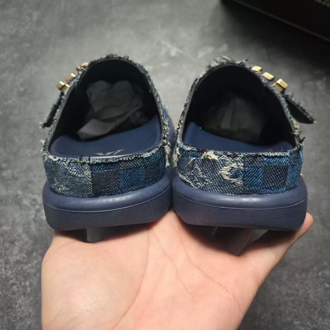 Louis Vuitton Louis Vuitton NIGO Easy Boro Denim Slippers Size US 7 / EU 40 - 7 Thumbnail
