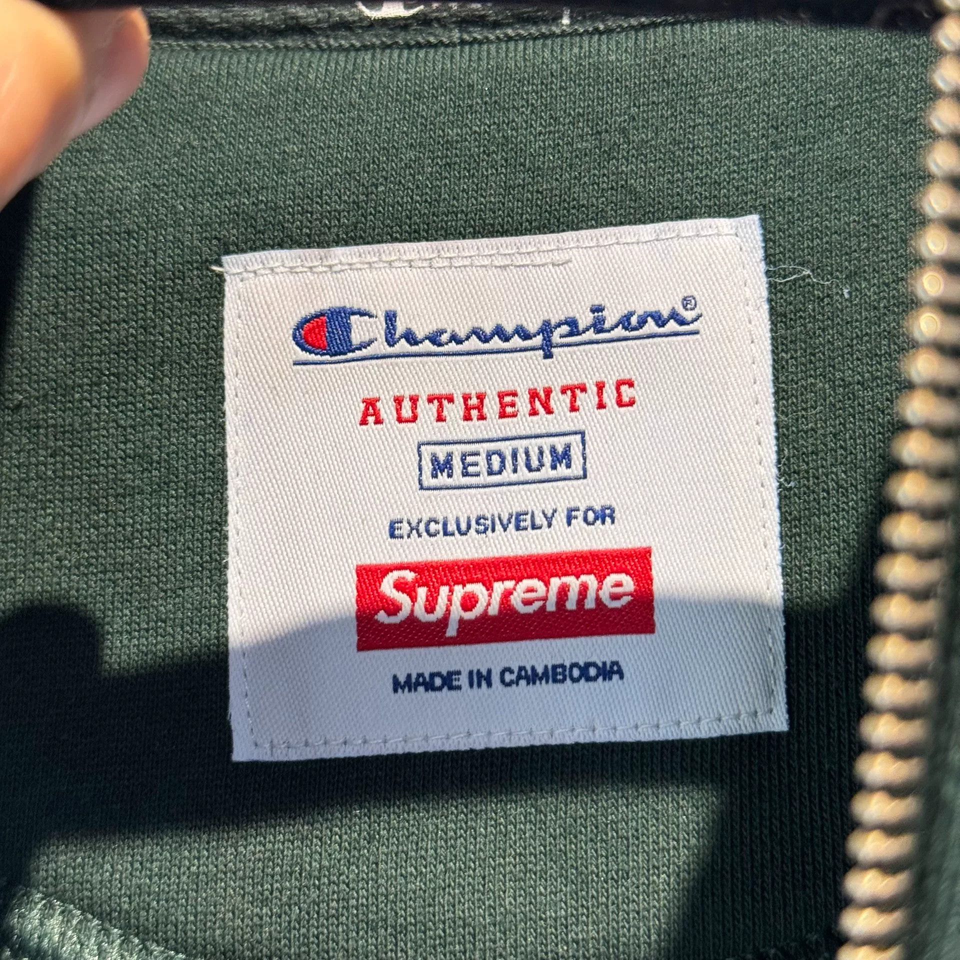 Supreme Supreme x Champion Green Zip Hoodie Size US M / EU 48-50 / 2 - 5 Thumbnail