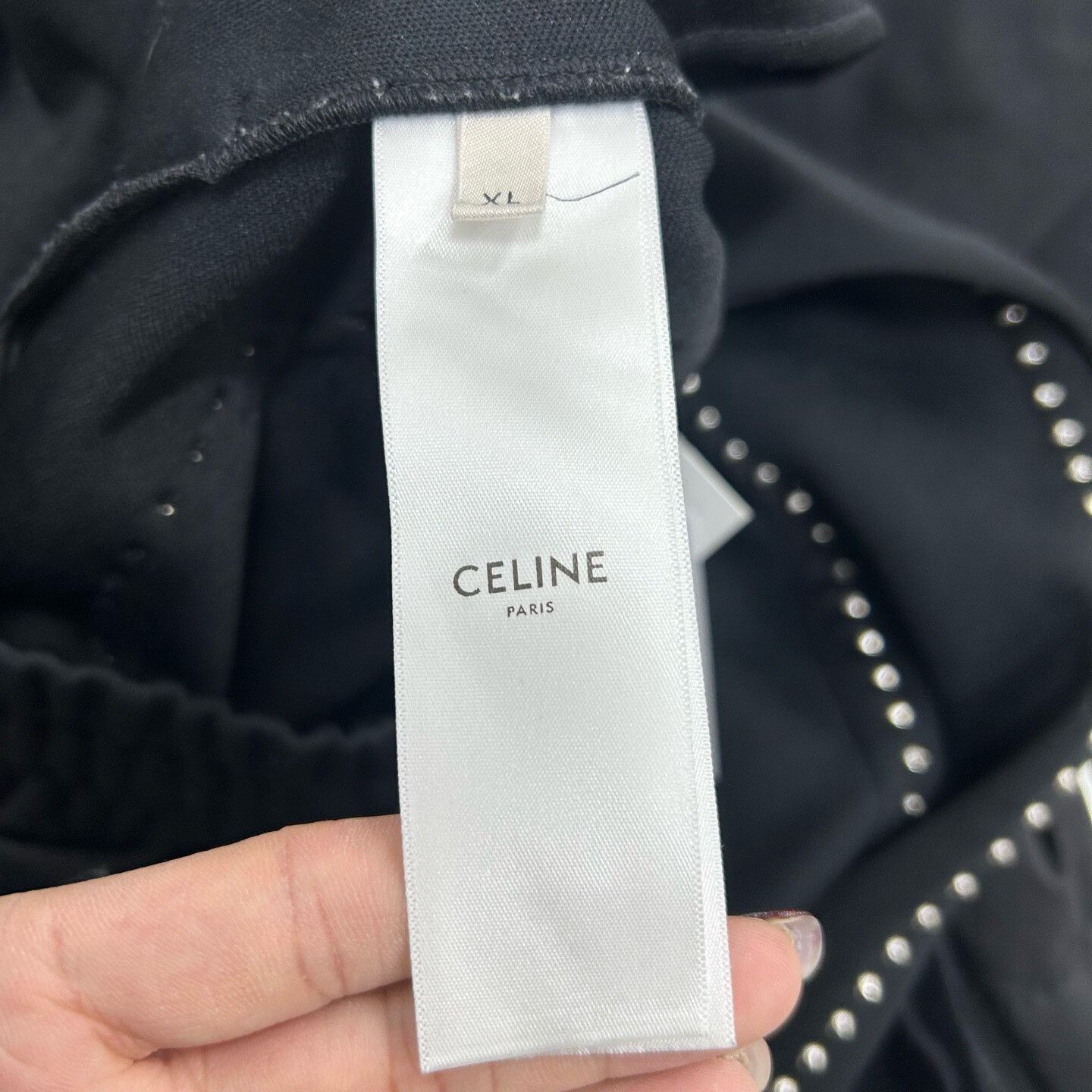 Celine Black Studded Drawstring Pants by Celine Size 30" / US 8 / IT 44 - 4 Thumbnail