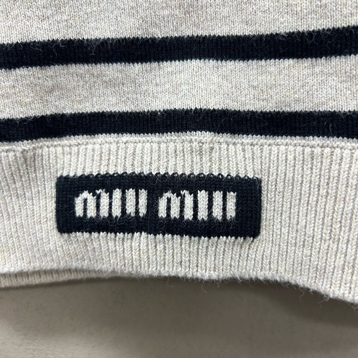 Miu Miu Miu Miu Striped Logo Knit Sweater Size XS / US 0-2 / IT 36-38 - 3 Thumbnail