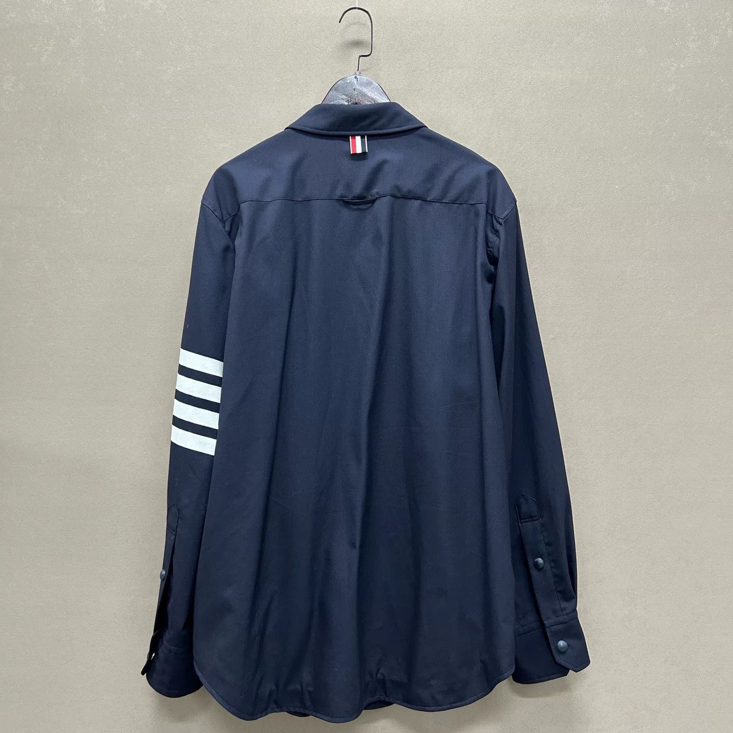 Thom Browne Thom Browne Navy Wool Four-Striped Jacket Size US L / EU 52-54 / 3 - 2 Thumbnail