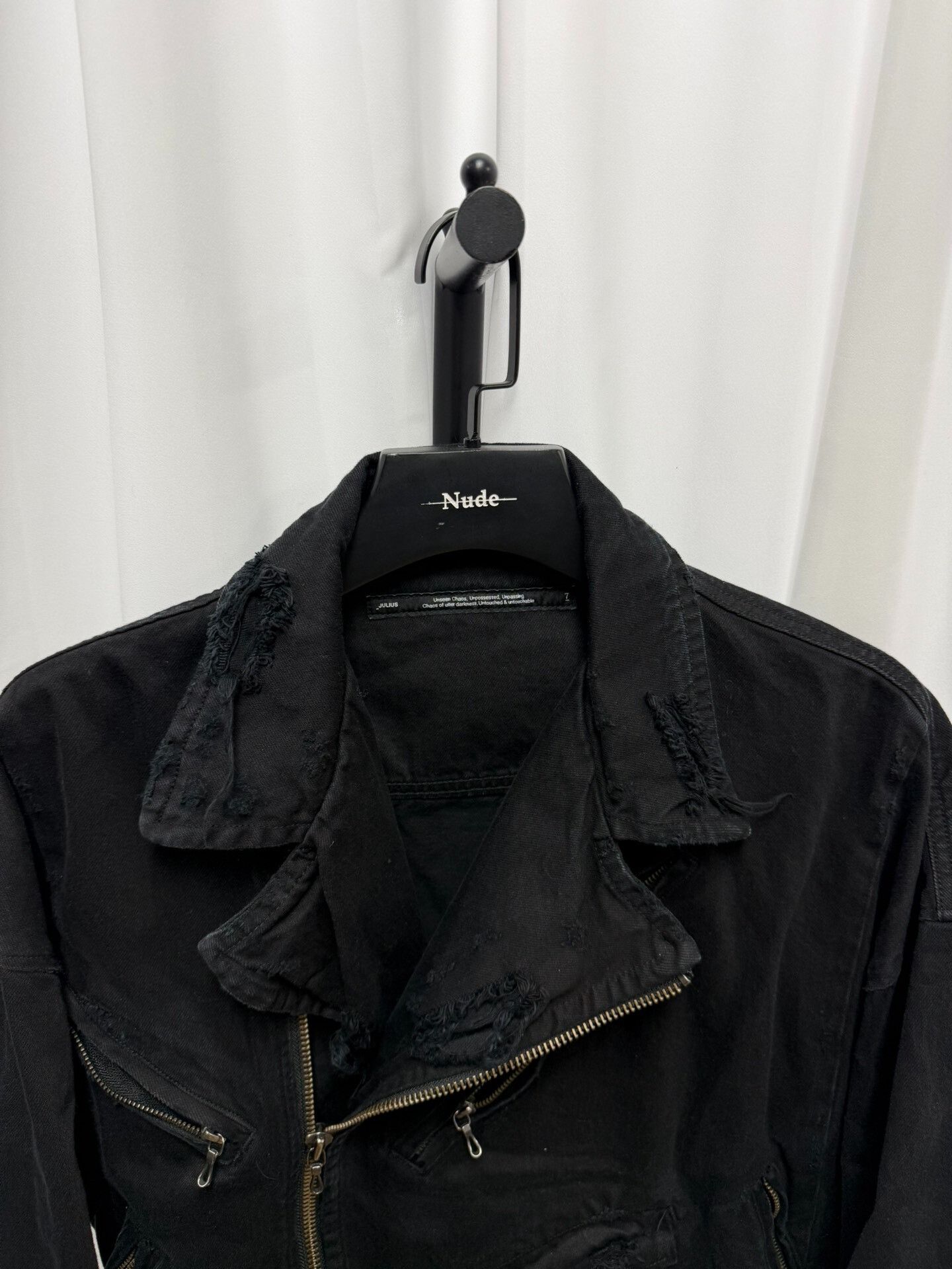 Julius Distressed Black Denim Jacket by Julius 7 Size US M / EU 48-50 / 2 - 3 Thumbnail