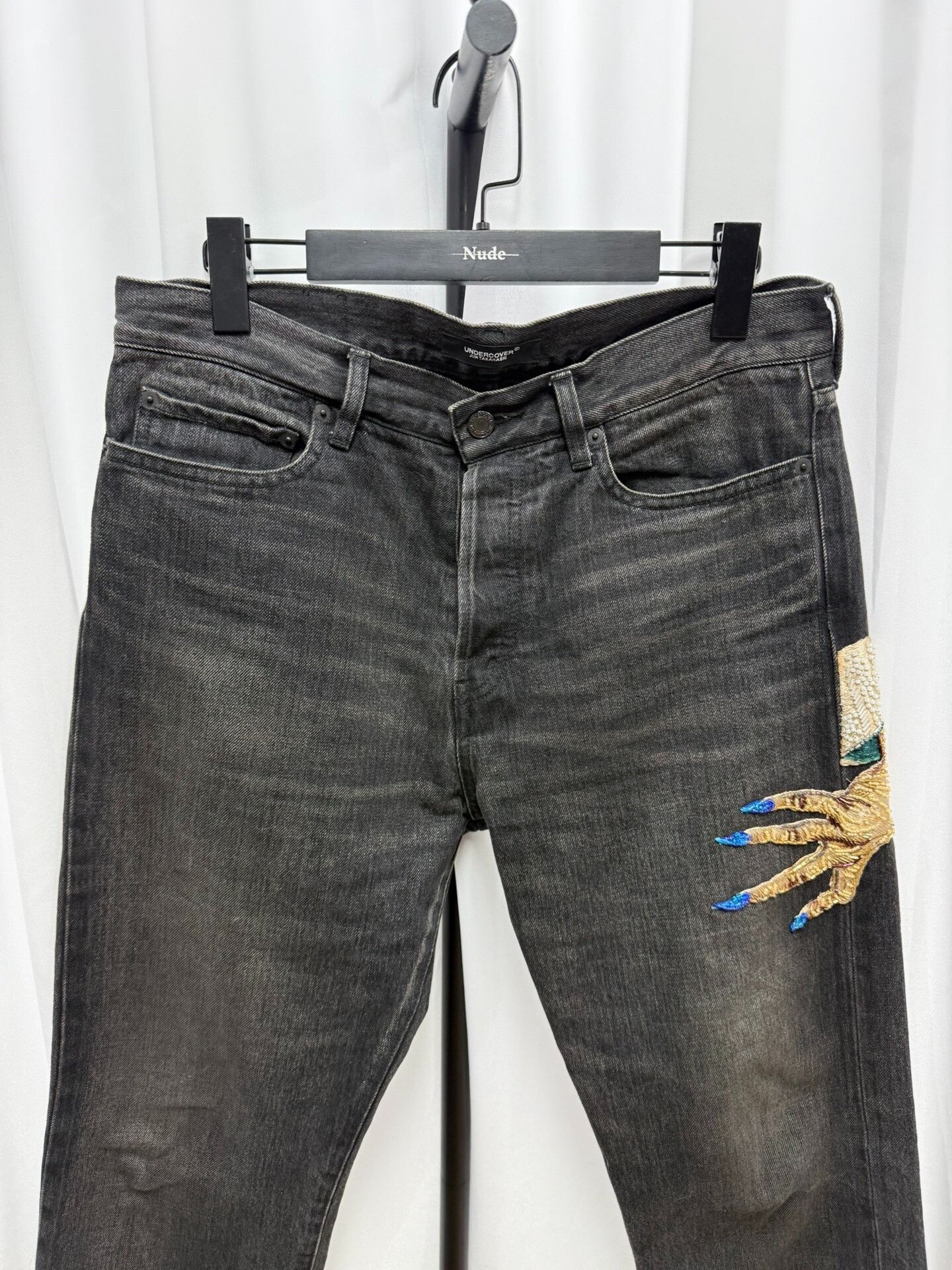 Comme des Garcons UNDERCOVER Beaded Black Denim Pants Size US 28 / EU 44 - 2 Thumbnail